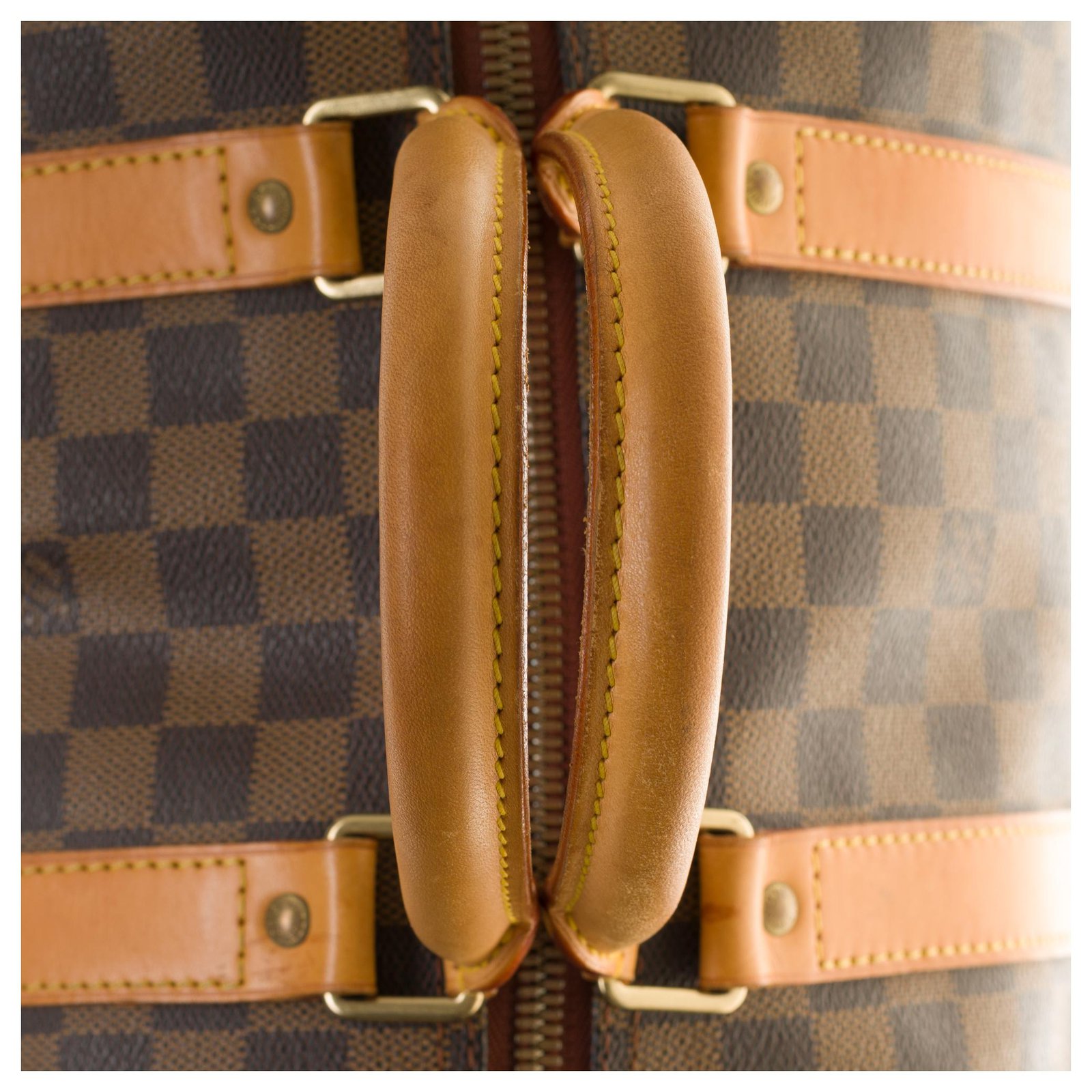 Sac de voyage Louis Vuitton Cruiser 45 en toile damier enduite ébène et cuir  marron