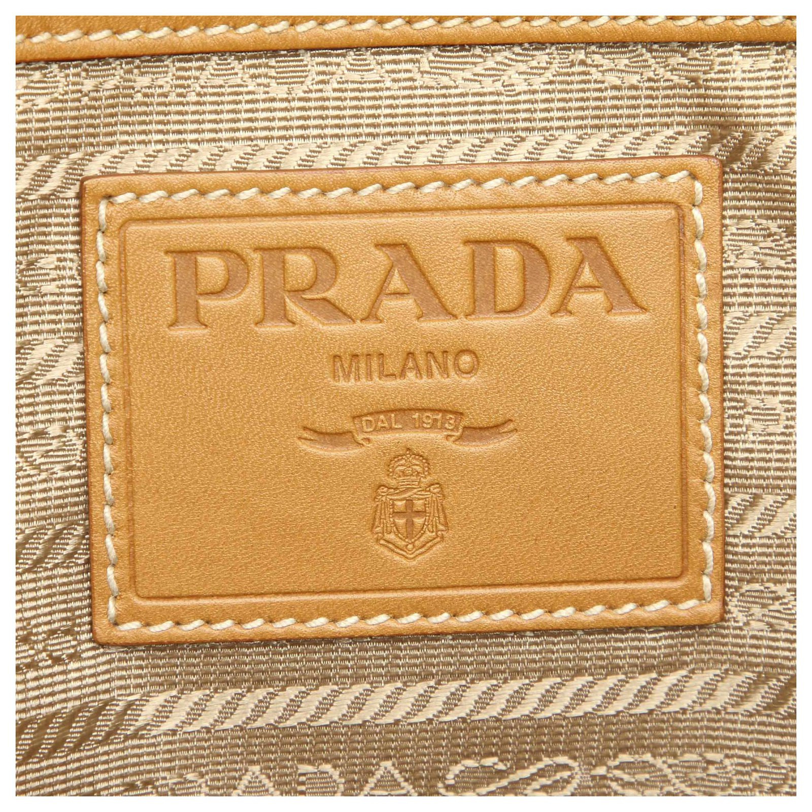 PRADA CANAPA Triangle Logo Full Patterns Tote bag Brown Vintage Old k8 –  VintageShop solo