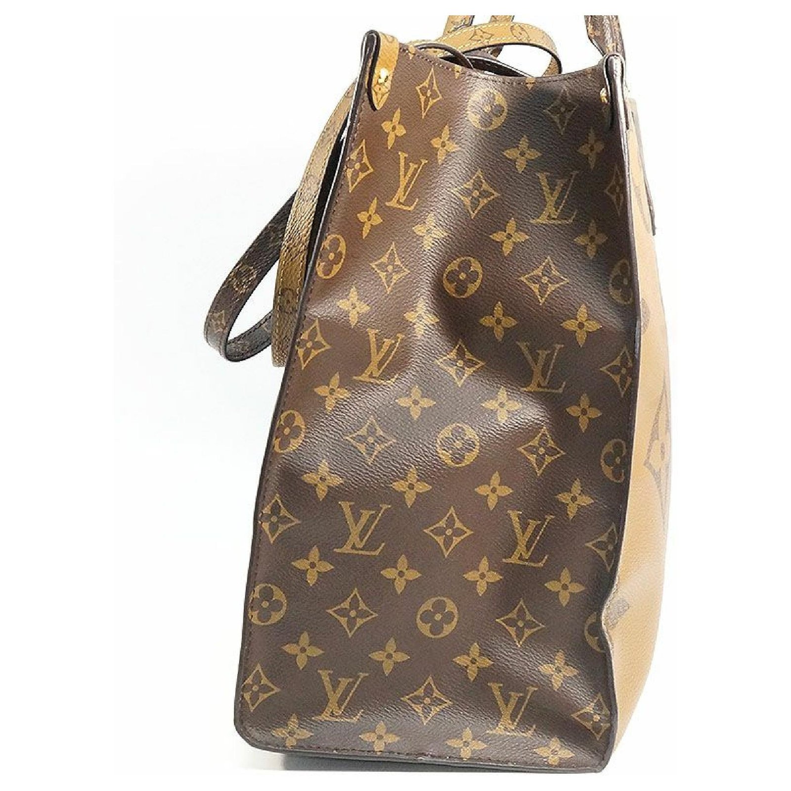 LOUIS VUITTON Onthego GM Womens tote bag M44576 brown x beige ref.248387 -  Joli Closet
