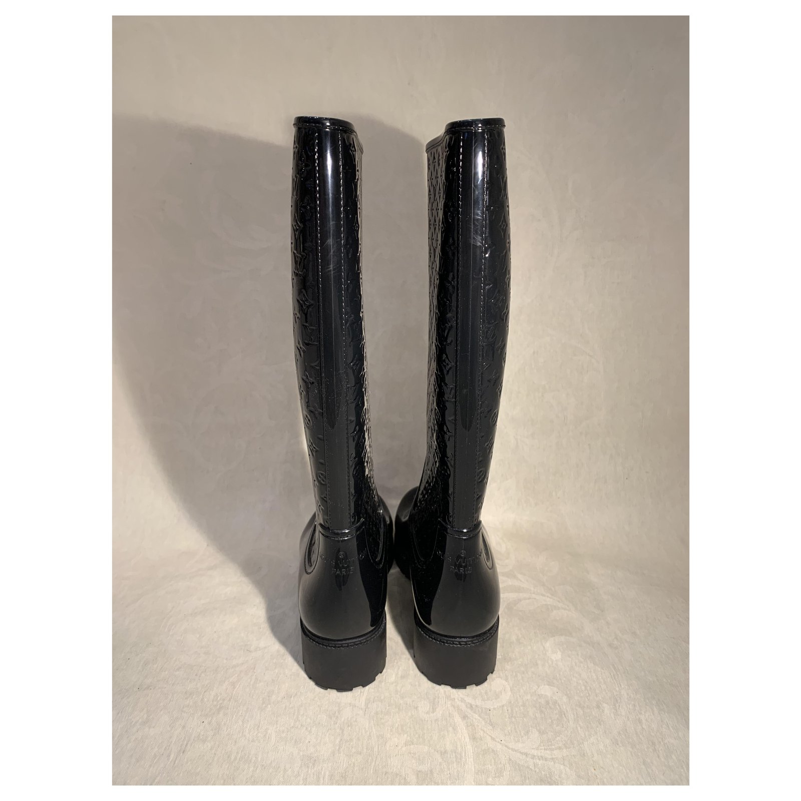 Louis Vuitton - Authenticated Drops Boots - Rubber Black Plain for Women, Very Good Condition