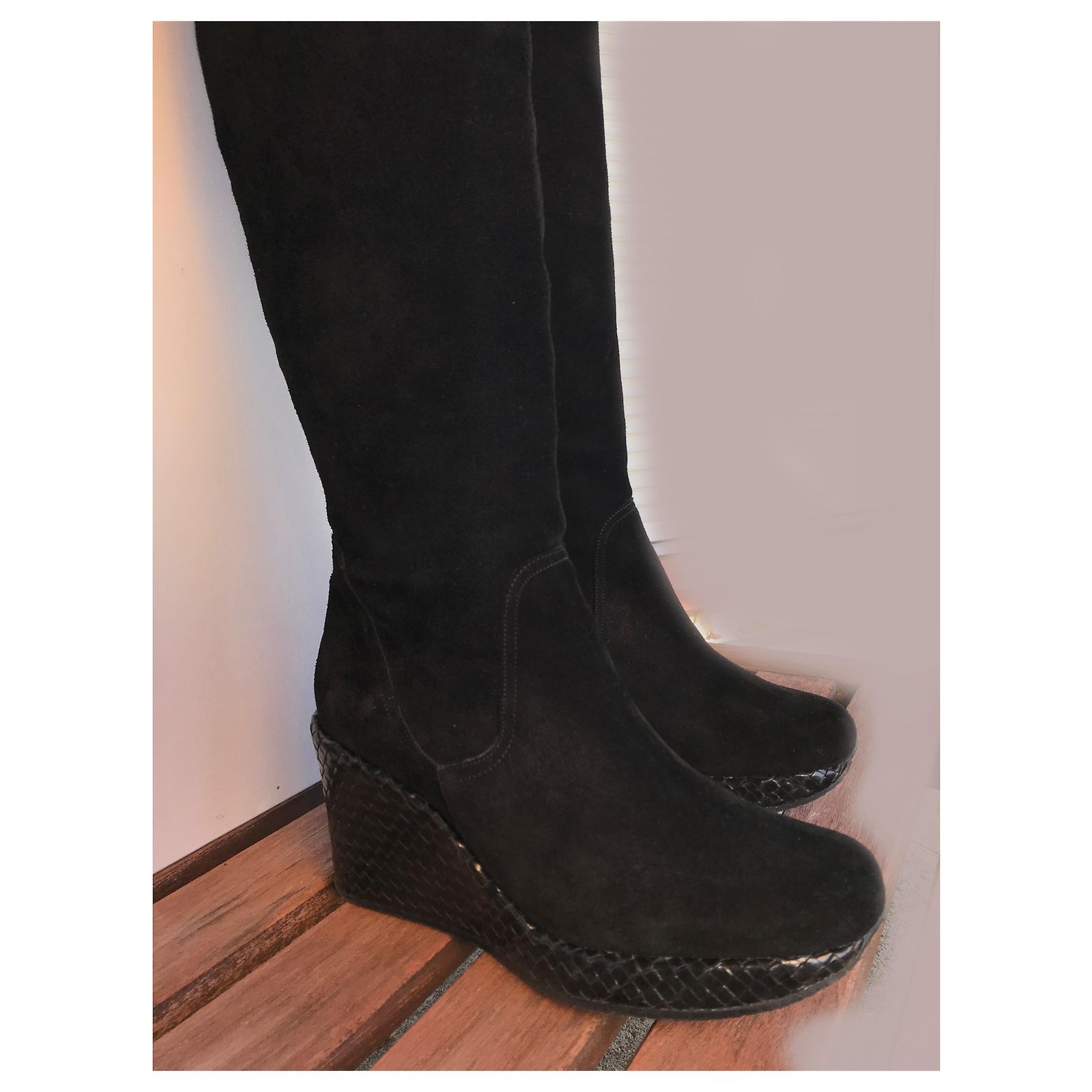 Bottes Cuissardes Stéphane Kelian - Cuir Noir, Taille 38, Neuves Avec Emballage - Élégantes