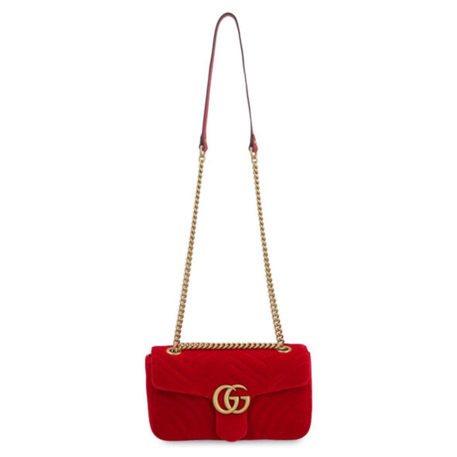 Gucci marmont small 26 red Velvet ref.248681 - Joli Closet