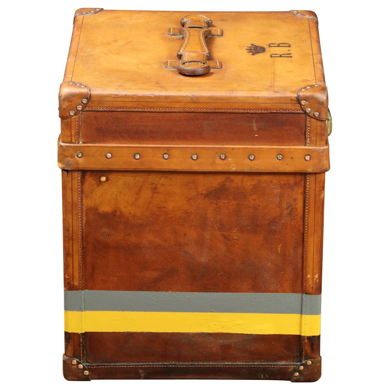 Splendid Louis Vuitton Hat Trunk in natural leather and solid brass, 1920/1930  Brown ref.249600 - Joli Closet