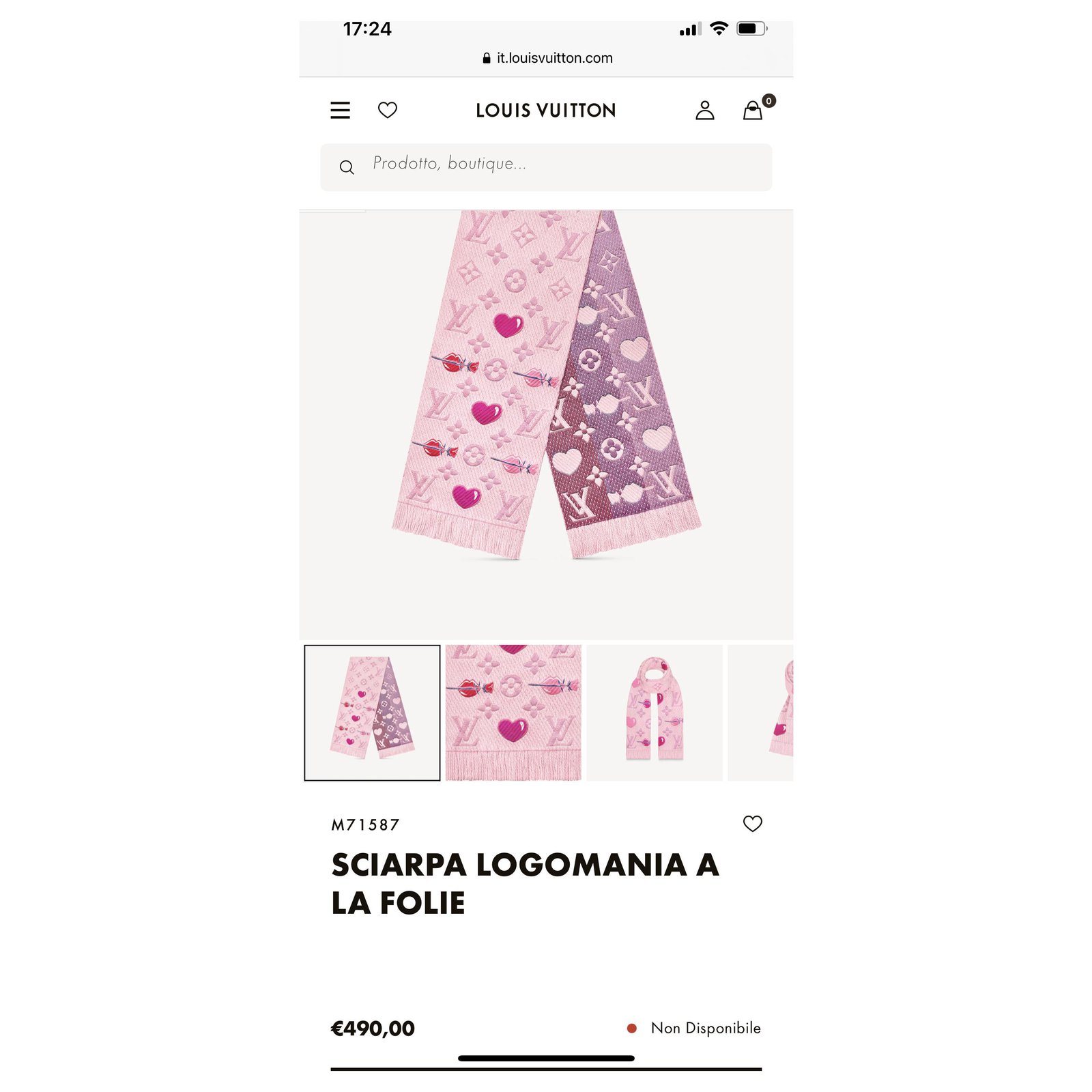 Louis Vuitton LOGOMANIA SCARF IN LA FOLIE Pink Wool ref.249835 - Joli Closet
