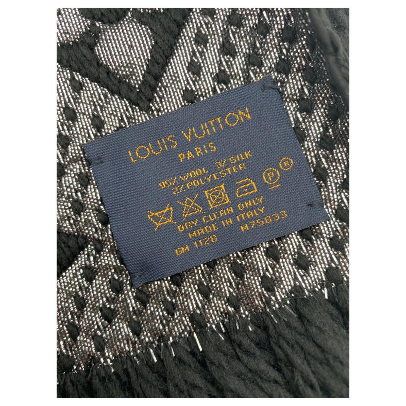 Sciarpa Louis Vuitton Logomania Shine nera Black Silk Polyester