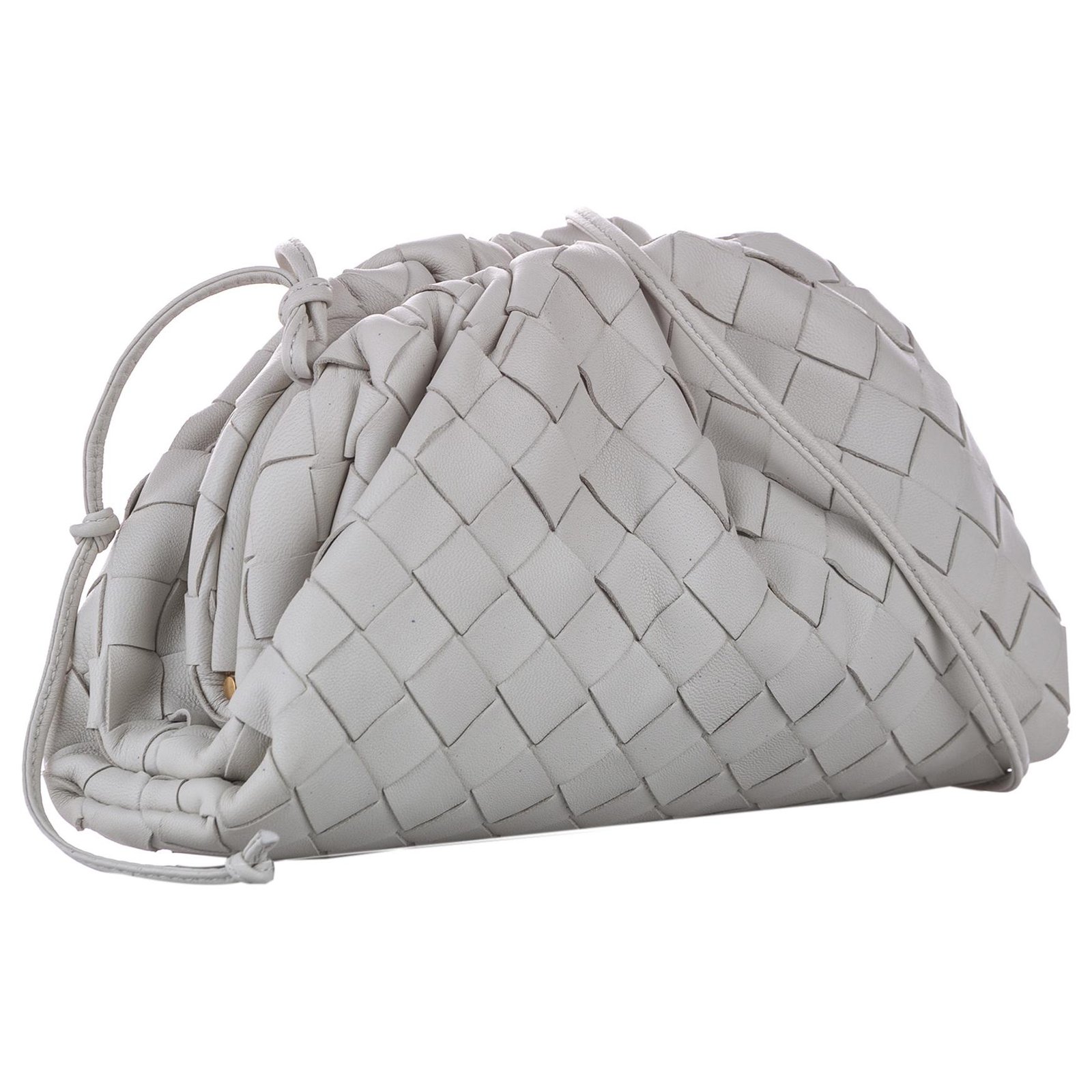 Bottega Veneta White Intrecciato Nodini Leather Crossbody Bag Pony-style  calfskin ref.520572 - Joli Closet