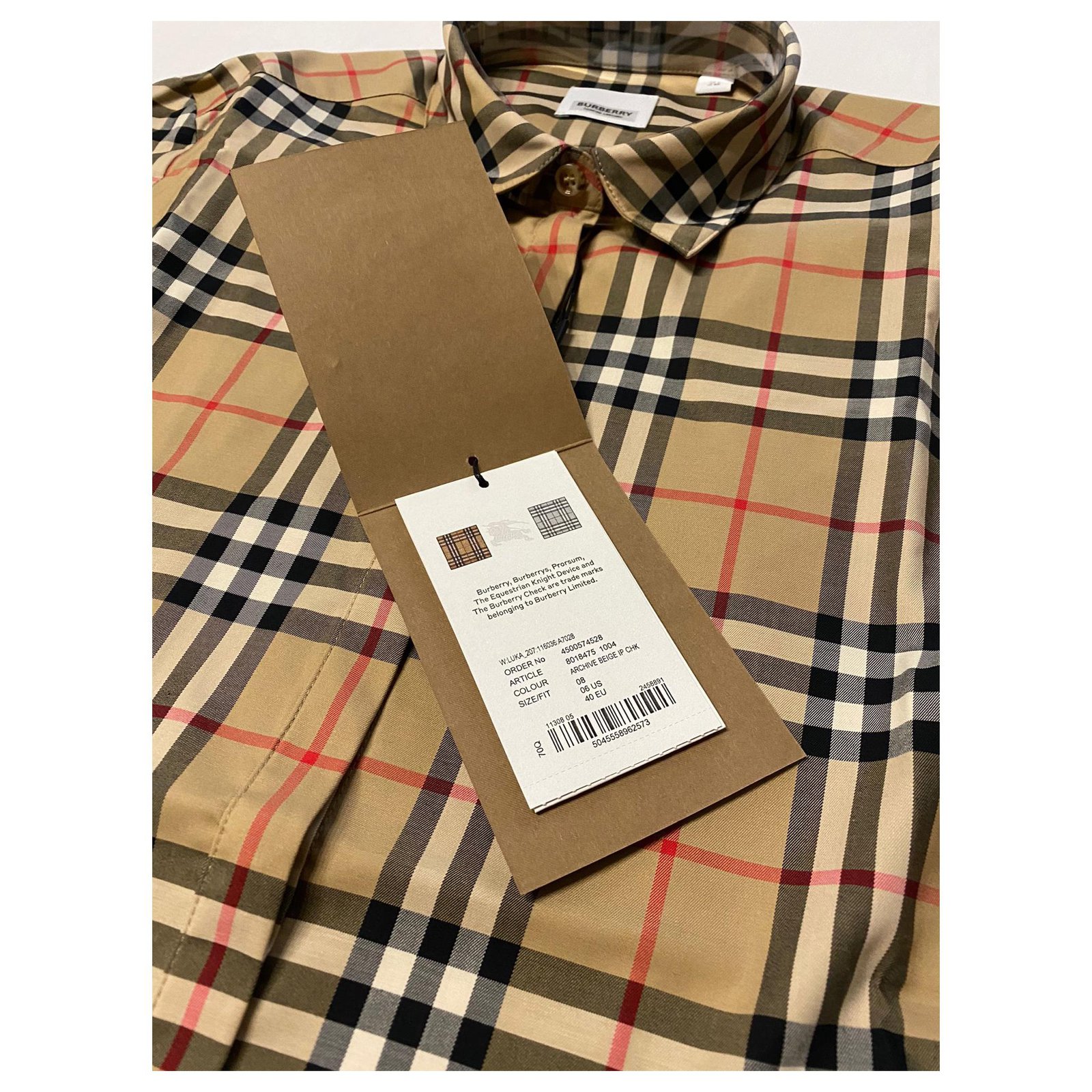 Burberry Vintage Check Stretch Cotton Twill Shirt