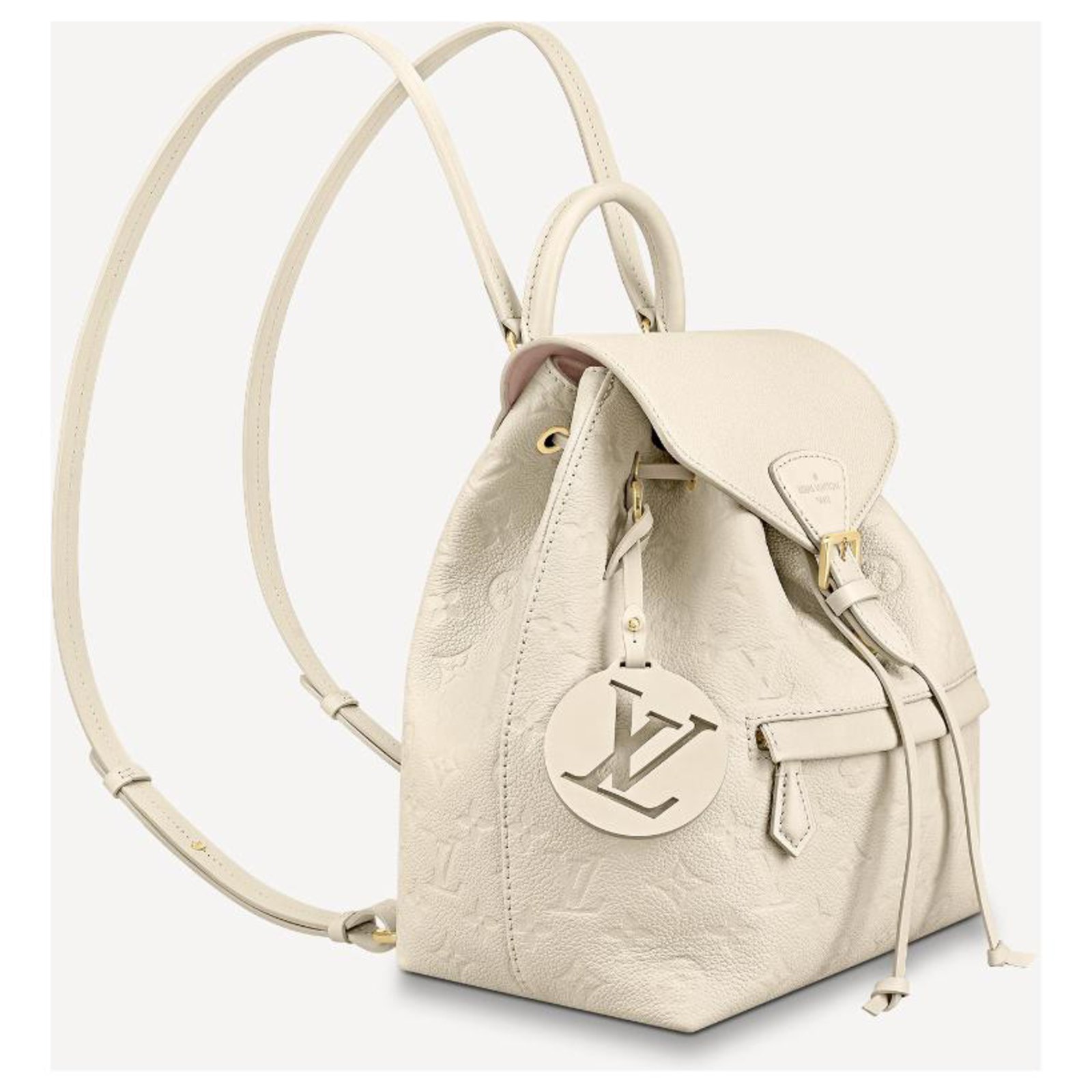 Montsouris leather backpack Louis Vuitton Beige in Leather - 32733021