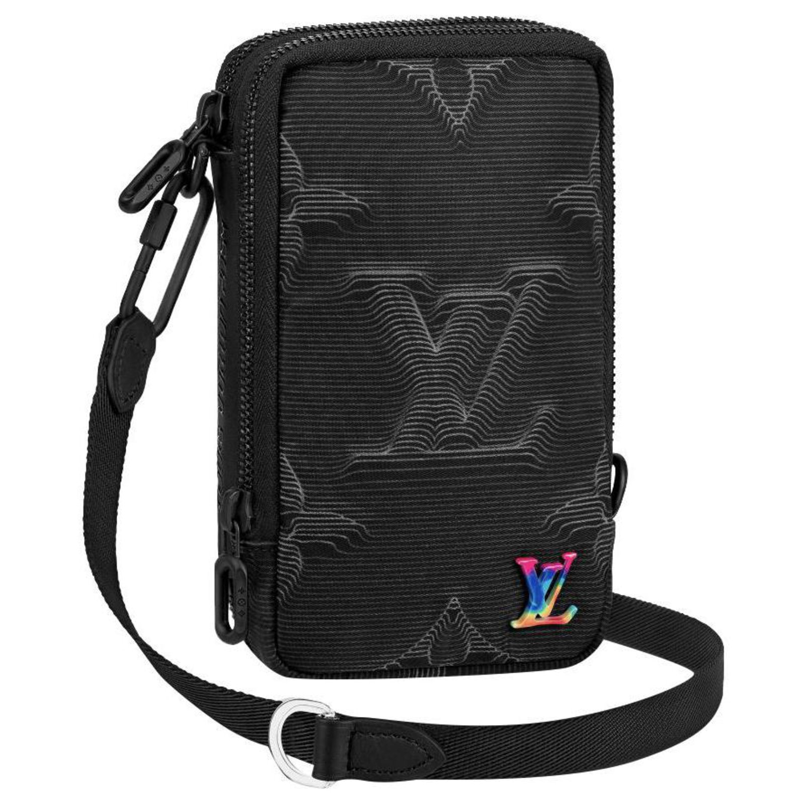 Louis Vuitton LV lined phone pouch 2025 Black Nylon ref.250689 Joli