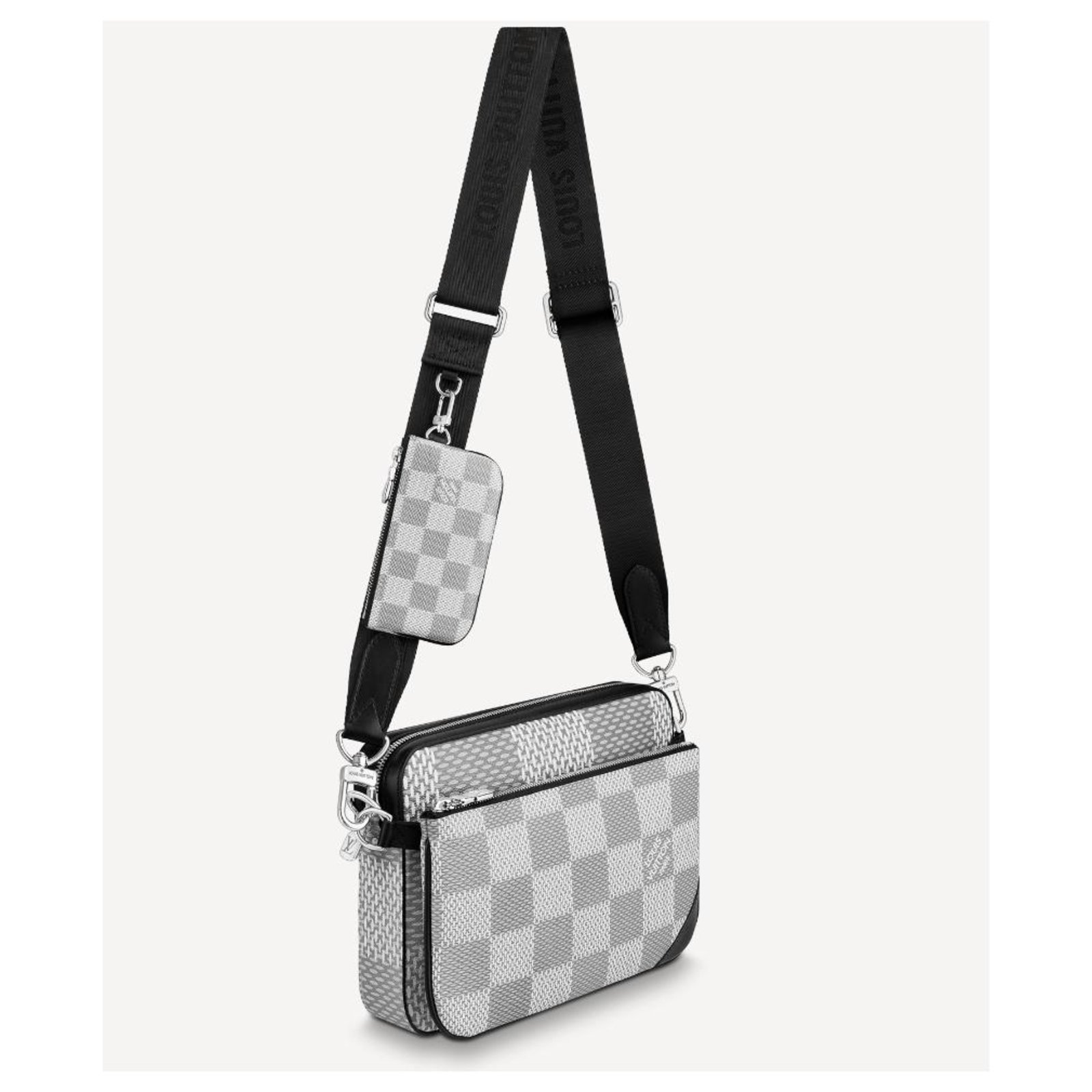 Trio messenger cloth bag Louis Vuitton White in Cloth - 33359739