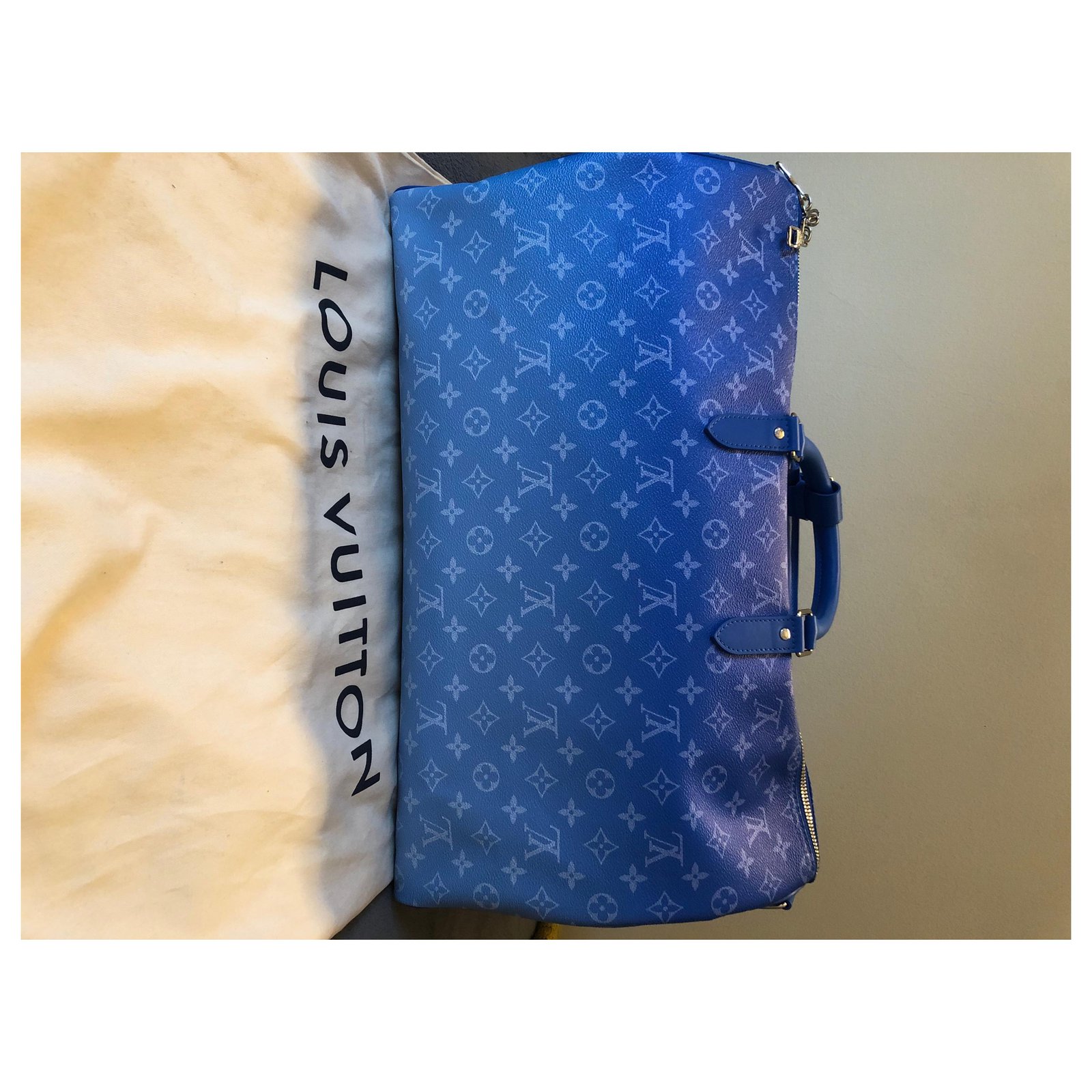 Louis Vuitton Blue Tonal White Monogram Cloud Backpack – The Closet New York
