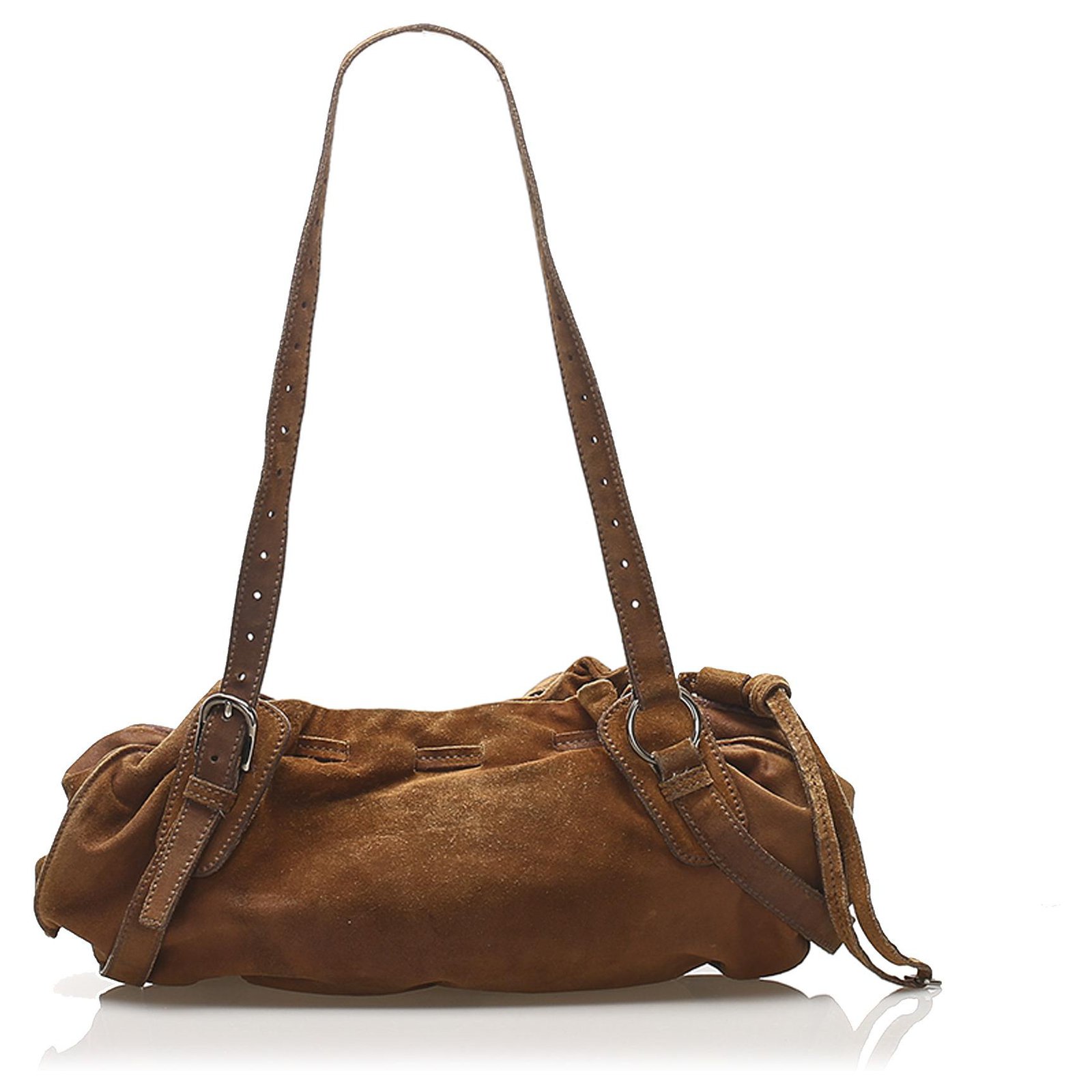 Miu Miu Brown Suede Shoulder Bag Leather ref.251835 - Joli