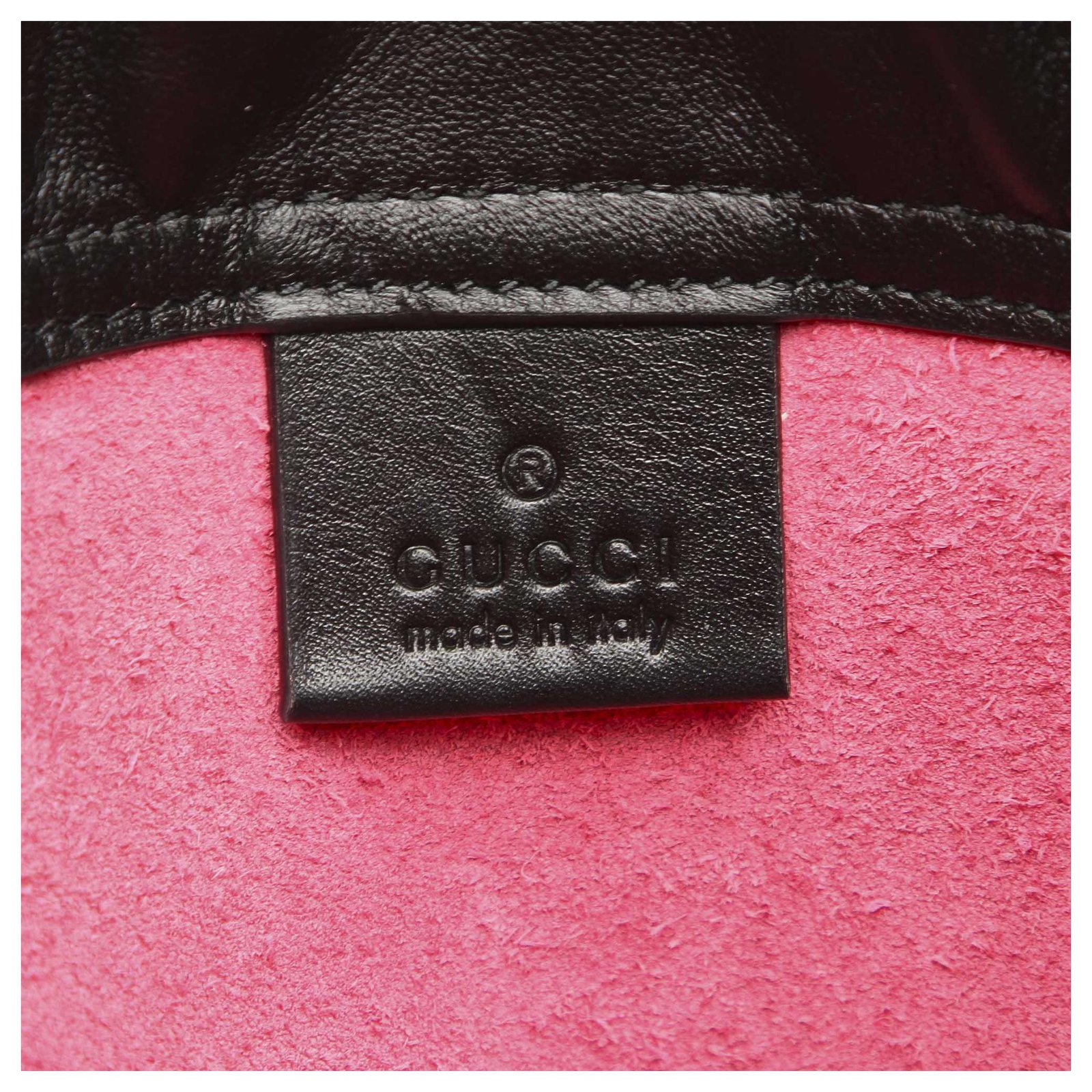 Gucci Pink Logo Drawstring Leather Backpack Multiple colors Pony