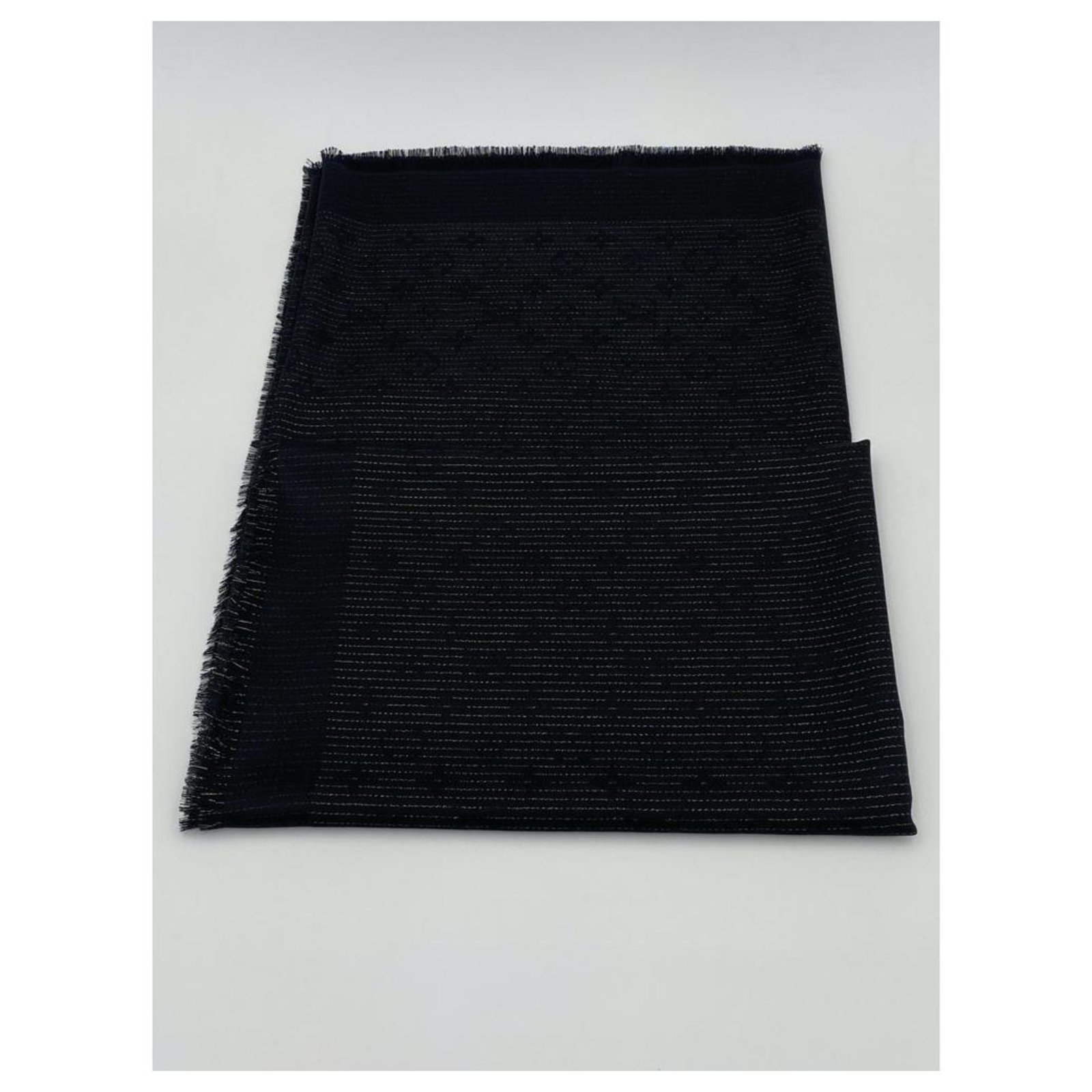 Louis Vuitton, Accessories, Louis Vuitton Monogram Shawl Black Lurex  M7523
