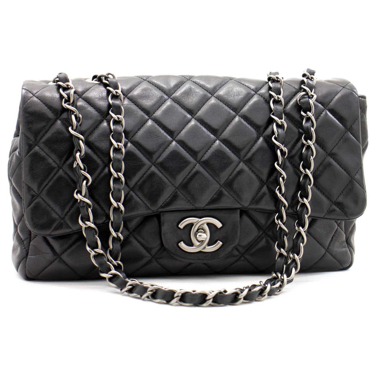 Chanel Vintage Classic Small Chain Shoulder Bag Single Flap Quilt L55