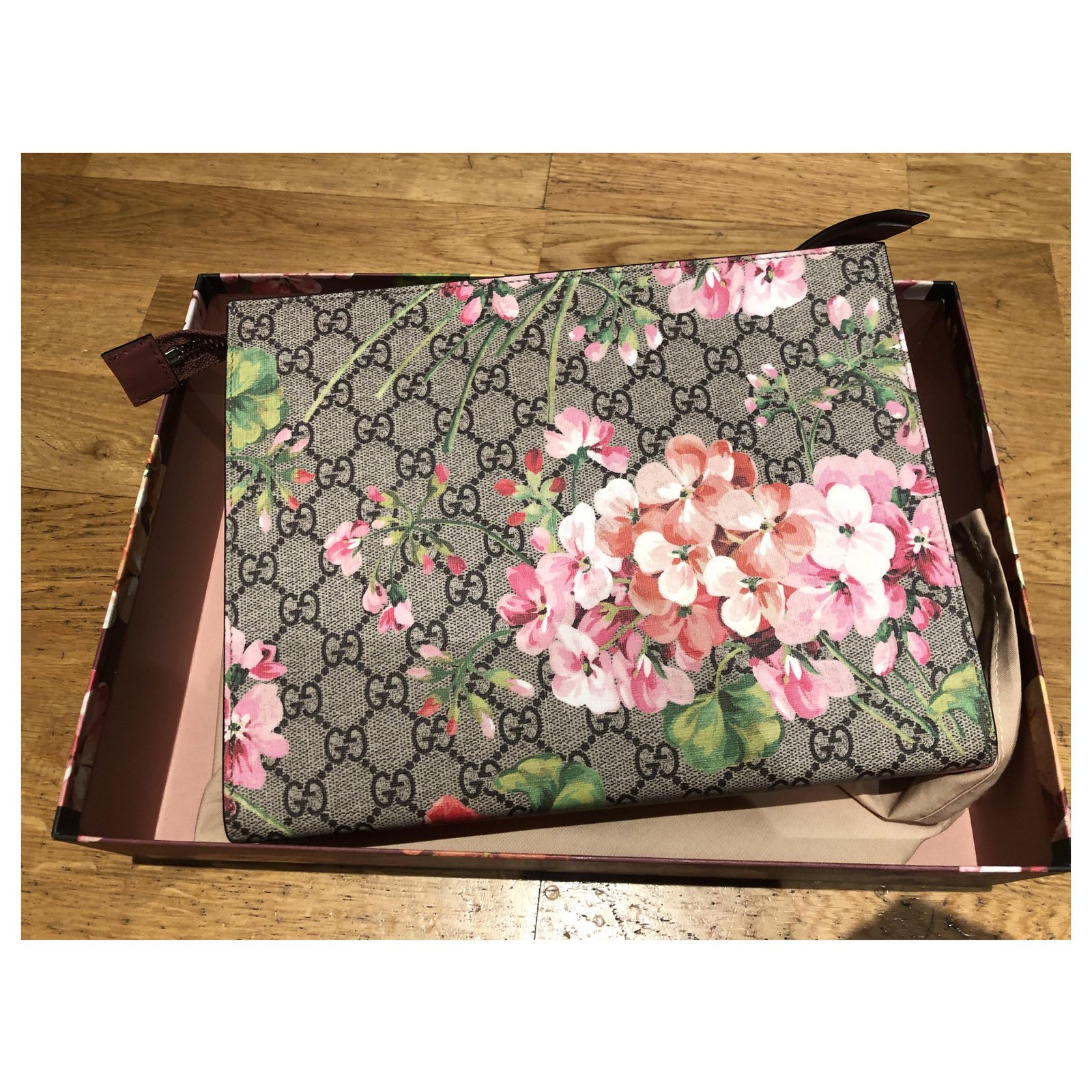 Gucci GG Blooms large cosmetic case Purple Leather ref.252826 - Joli Closet