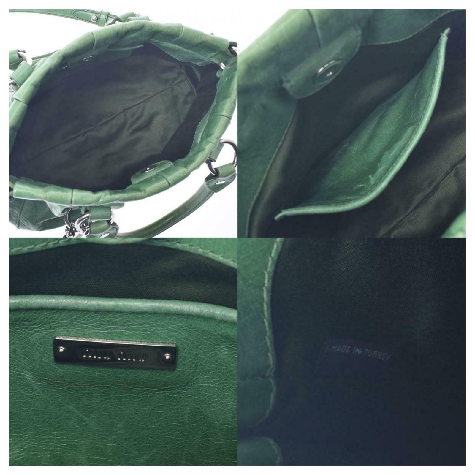 Miu Miu Green Studded Leather Crossbody Brown Dark green Metal Pony-style  calfskin ref.266218 - Joli Closet