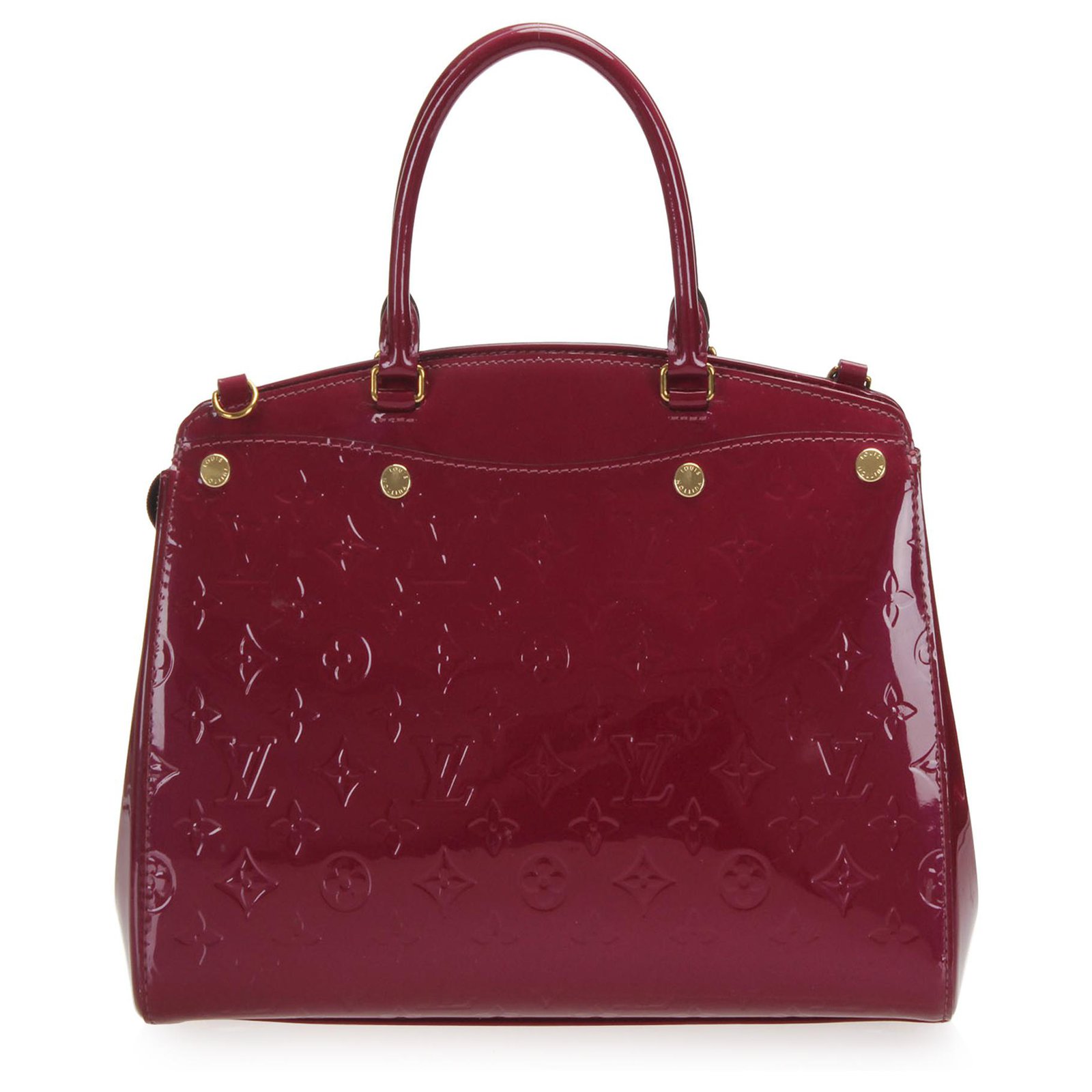 Louis Vuitton Red Vernis Brea MM Brown Beige Leather Patent leather  ref.214434 - Joli Closet
