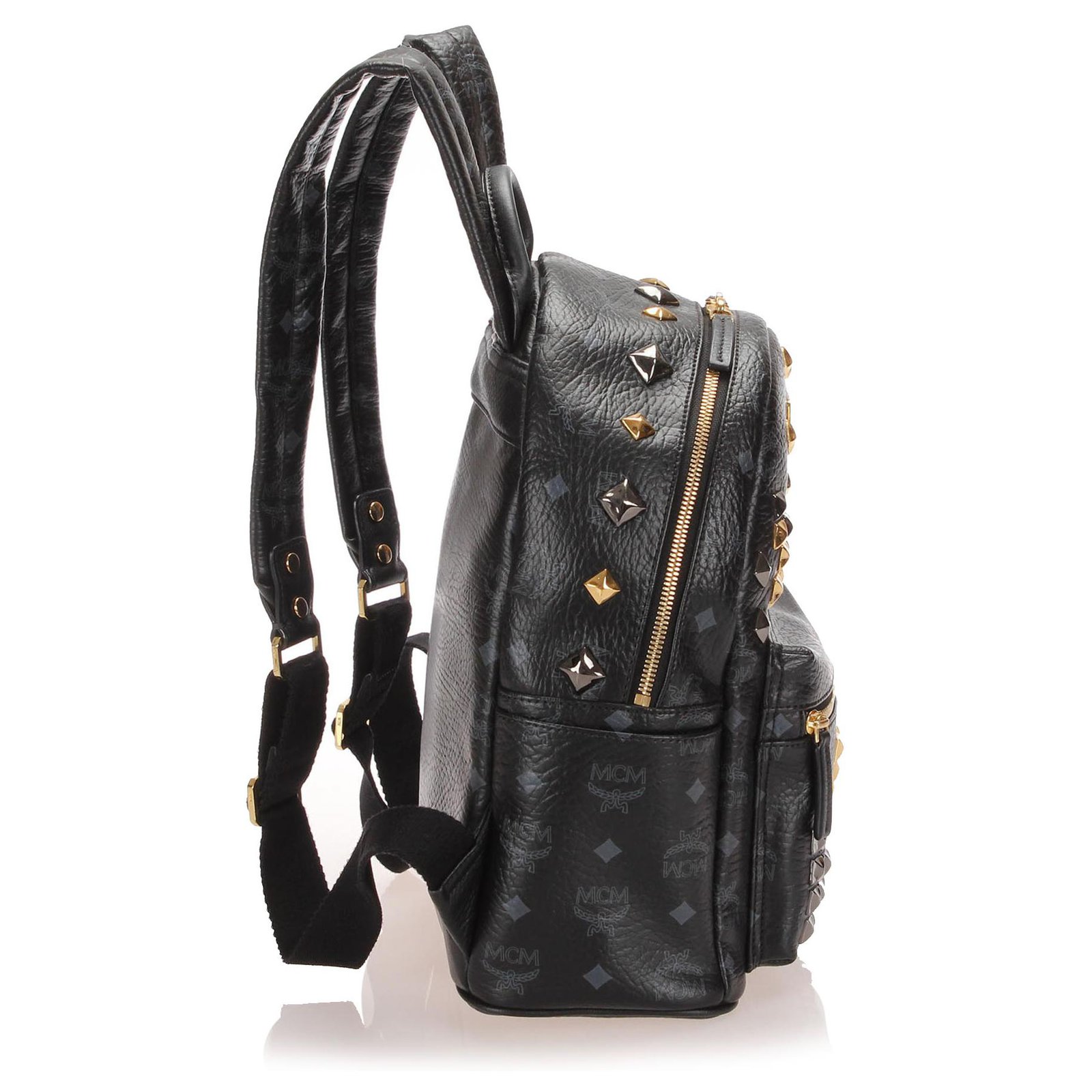 Stark leather backpack MCM Black in Leather - 36143342
