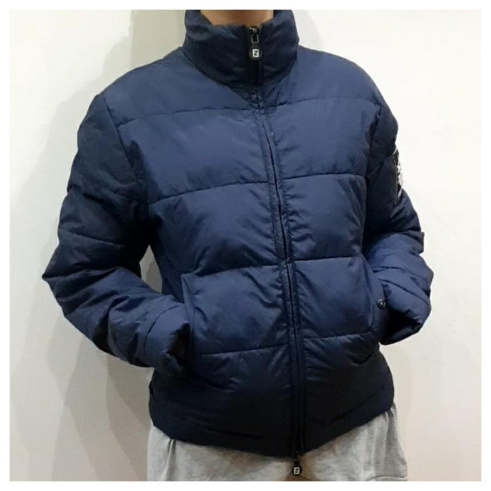Fendi blue bomber jacket Polyester Polyamide ref.254777 - Joli Closet