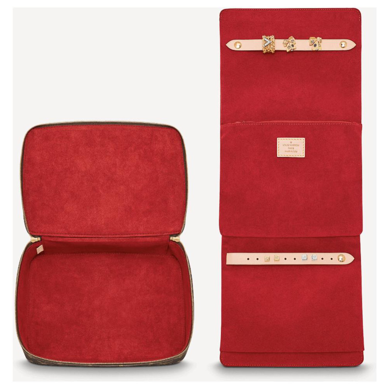 Louis Vuitton lipstick case Dark red Leather Metal ref.689618 - Joli Closet