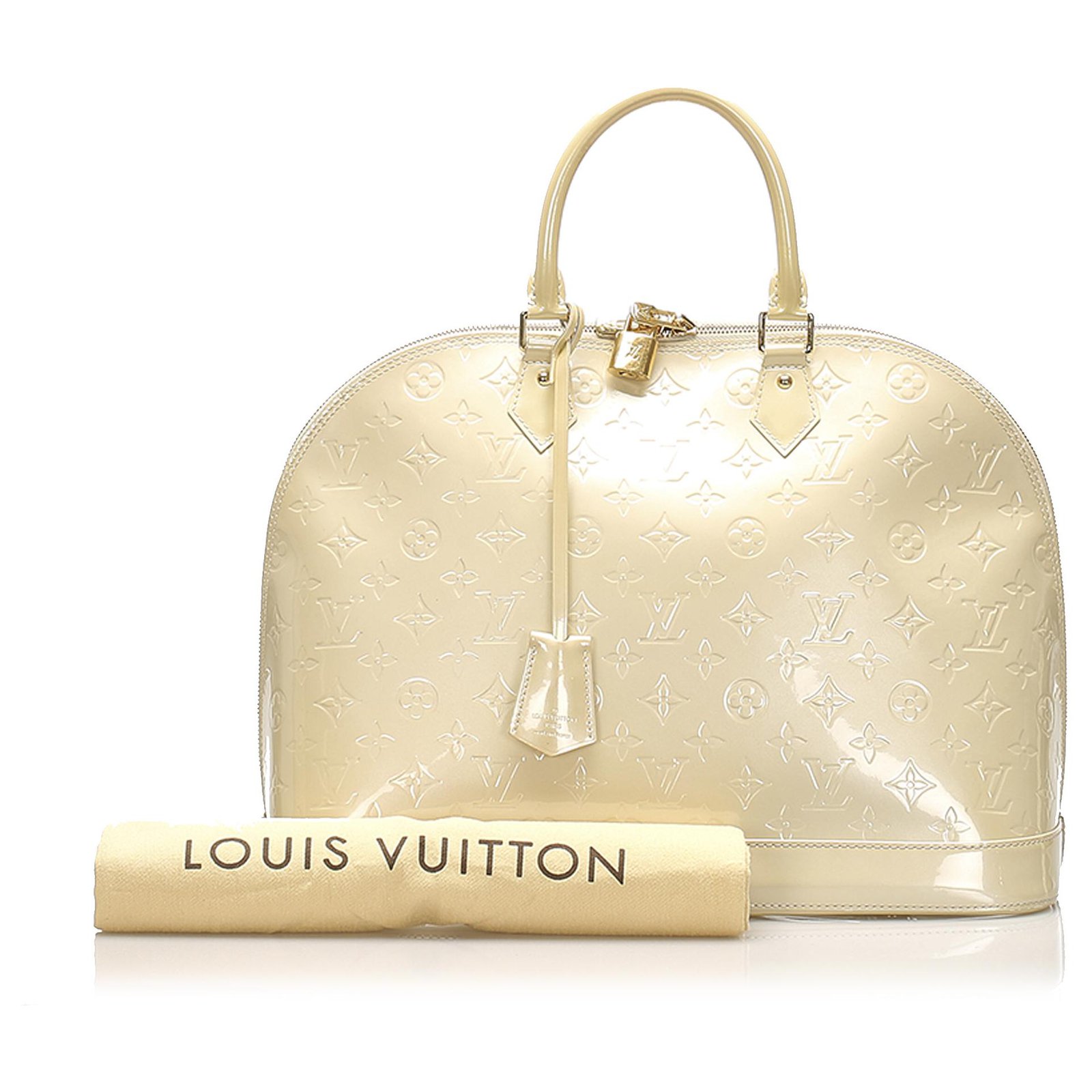 Louis Vuitton White Vernis Alma GM Leather Patent leather ref.255929 - Joli  Closet