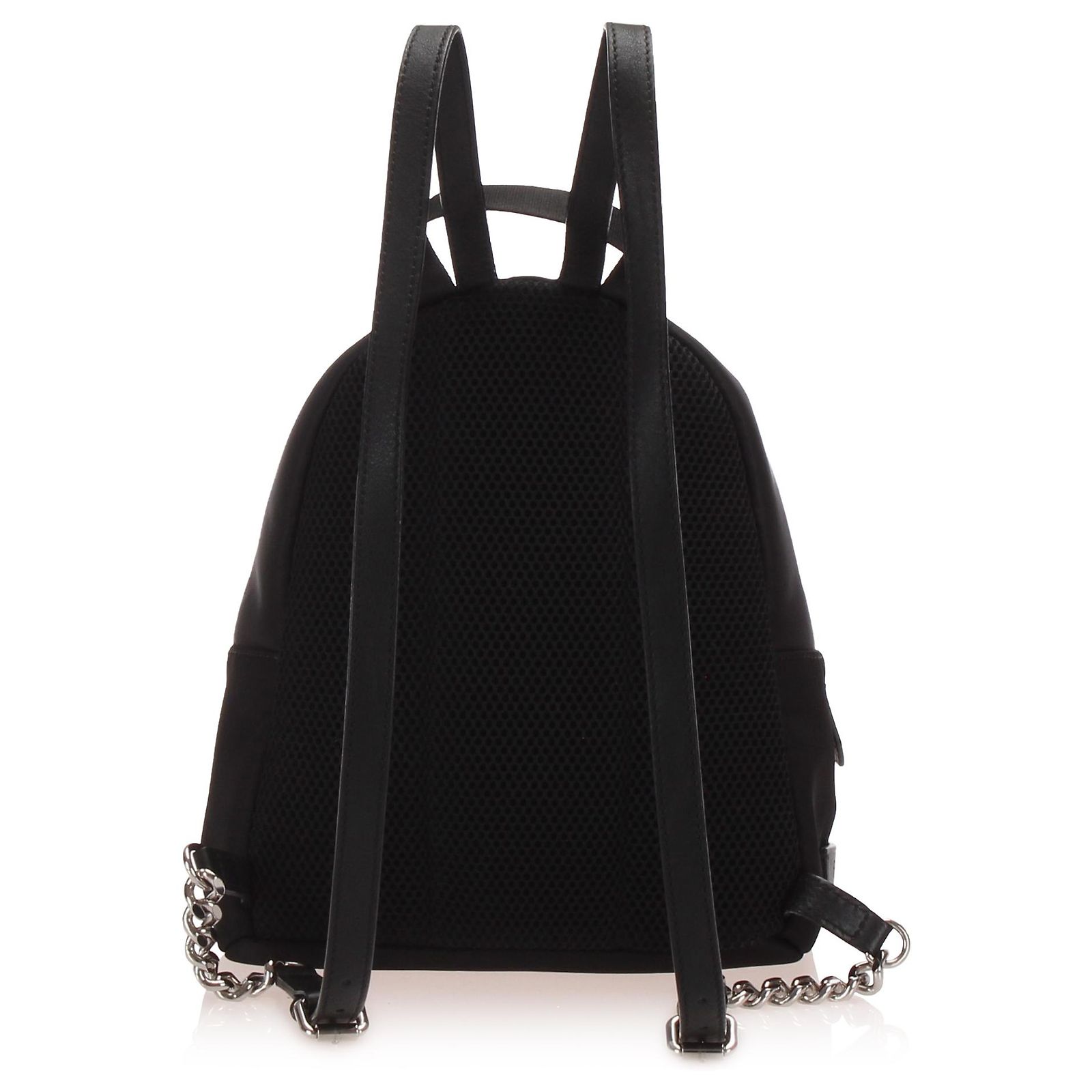 Fendi lightbulb shearling and nylon backpack Fendi Black Light Bulb Shearling Nylon Backpack Multiple  main image 3