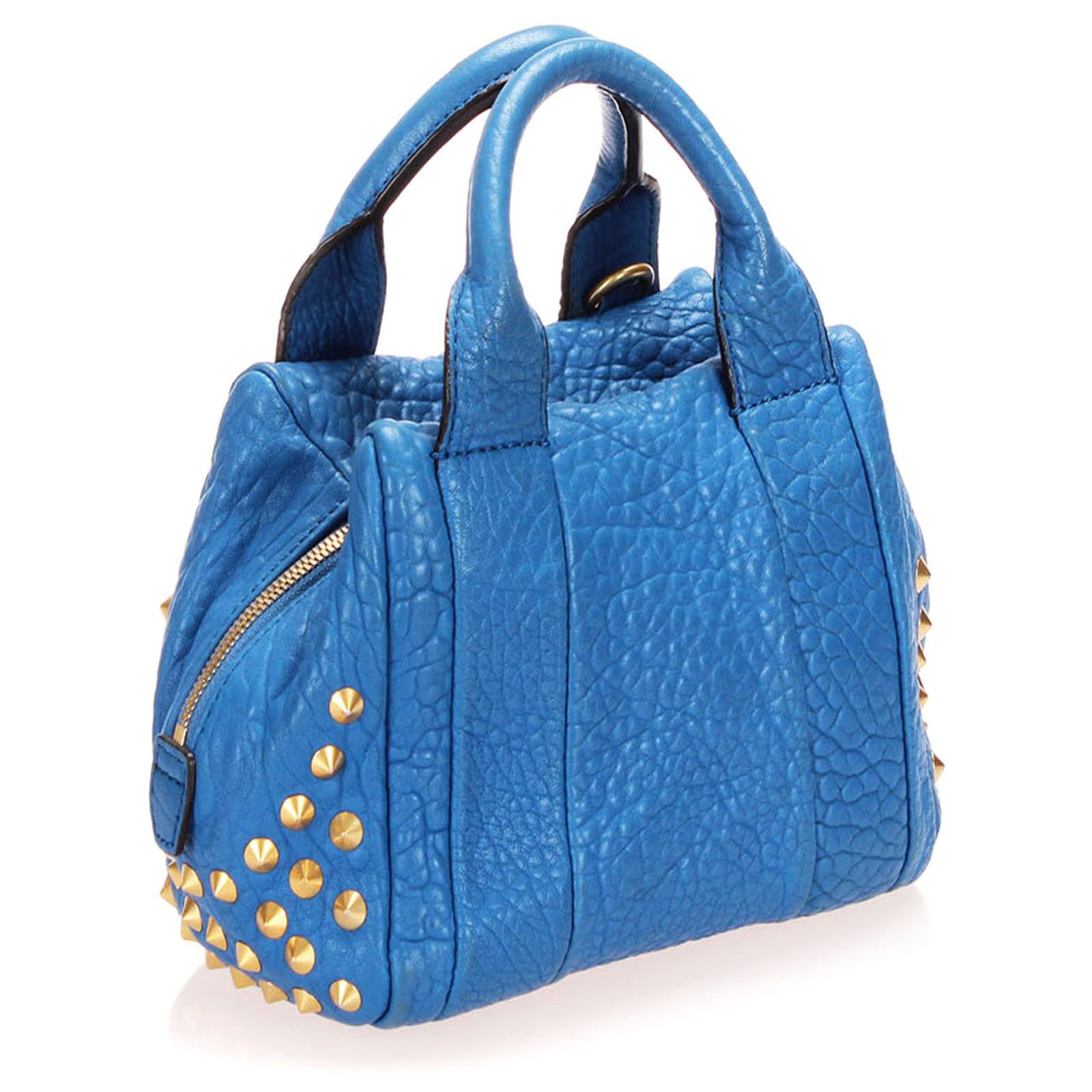 MCM Blue Visetos Leather Tote Bag Light blue Pony-style calfskin ref.218610  - Joli Closet