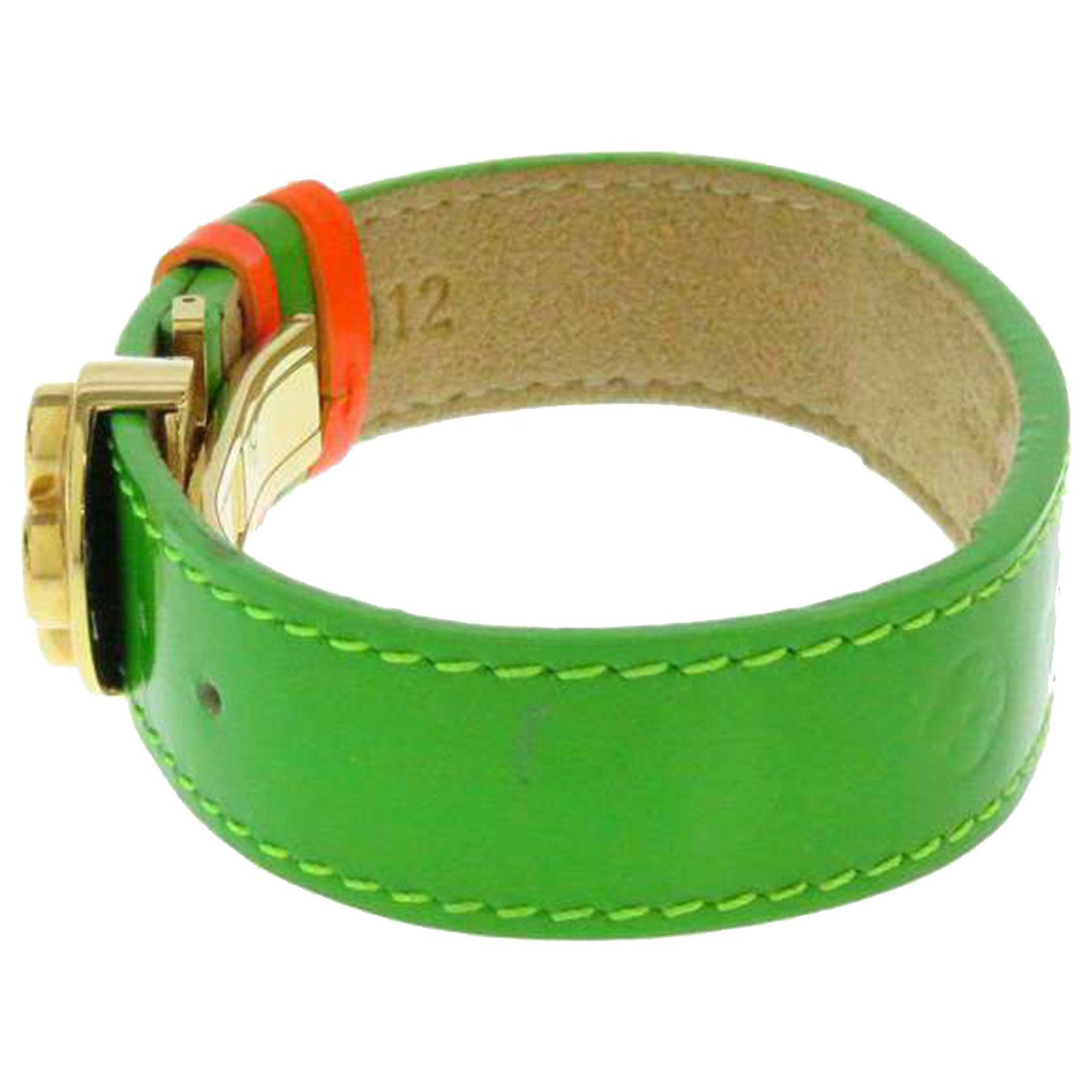 Louis Vuitton Green Monogram Vernis Good Luck Bracelet Orange Light green  Leather Patent leather Metal ref.256605 - Joli Closet