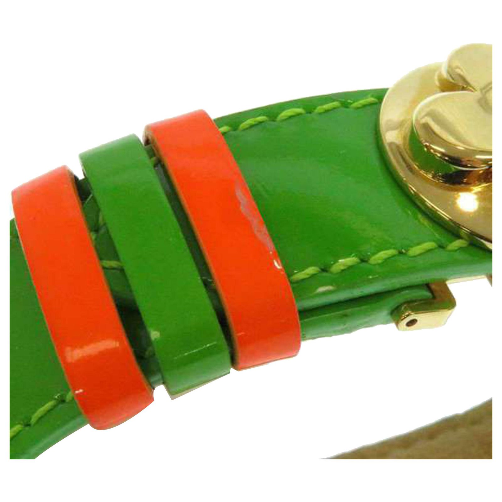 Louis Vuitton Green Monogram Vernis Good Luck Bracelet Orange Light green  Leather Patent leather Metal ref.256605 - Joli Closet