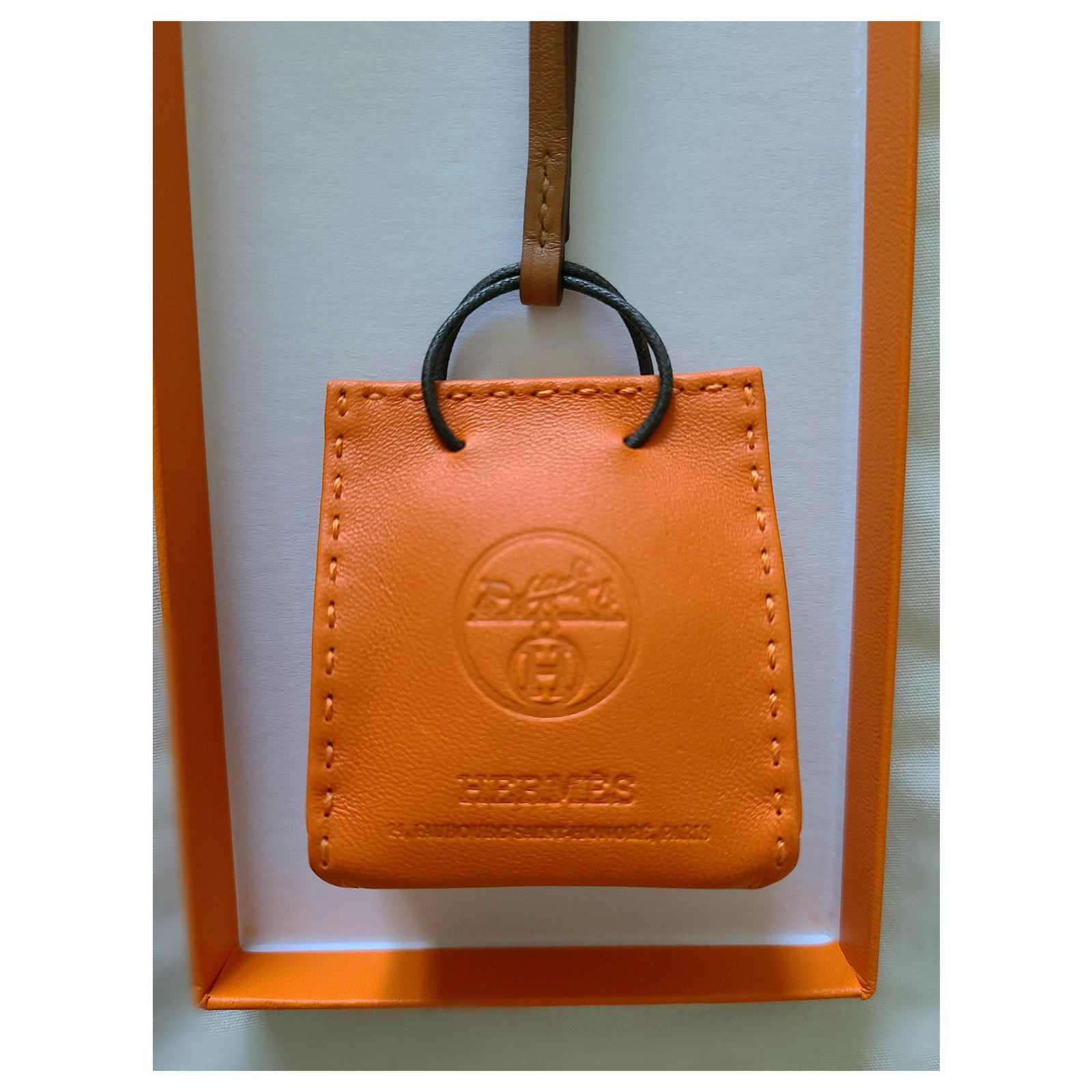 Hermès Orange Shopping Bag Charm, Handbags & Accessories Online, Ecommerce Retail