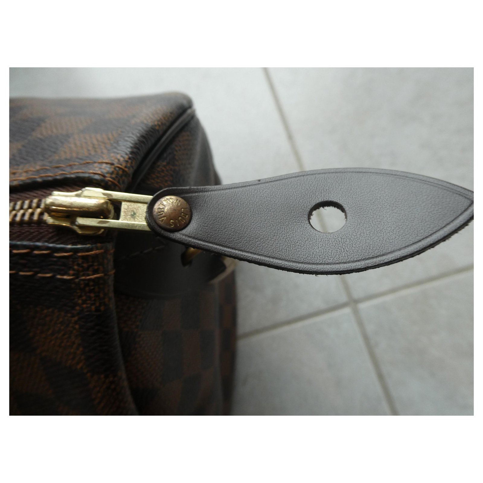 Louis Vuitton Speedy bag 30 ebony graphite checkerboard Leather ref.257893  - Joli Closet