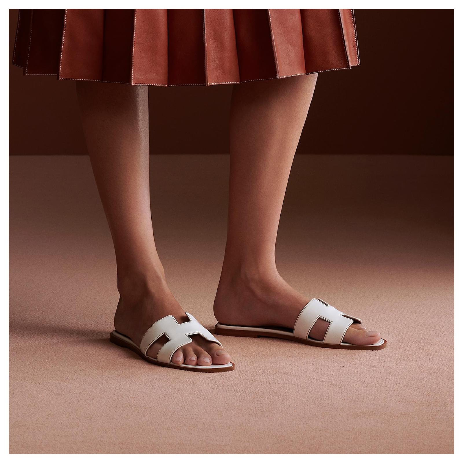 HERMESオランサンダルホワイト35 Oran sandal | Hermès USA