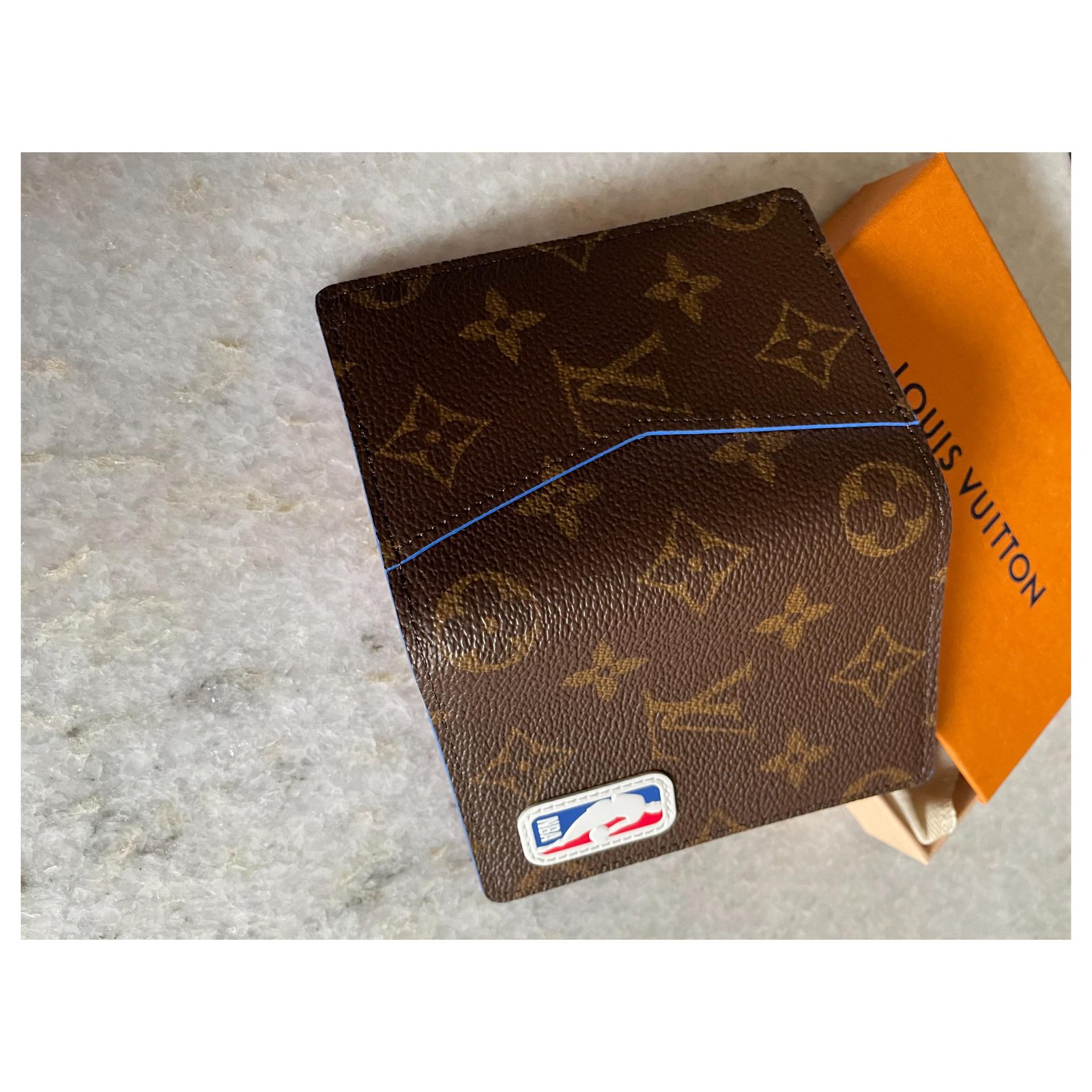Louis Vuitton LV x NBA Pocket Organizer Monogram Embossed Leather Brown  20337326