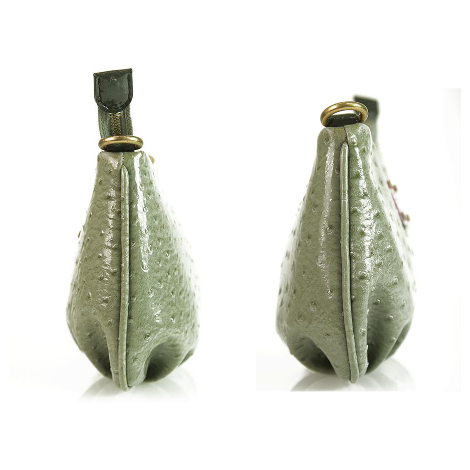 Marc by Marc Jacobs Olive Green Ostrich Embossed Clutch Shoulder Bag  Handbag Patent leather ref.259890 - Joli Closet
