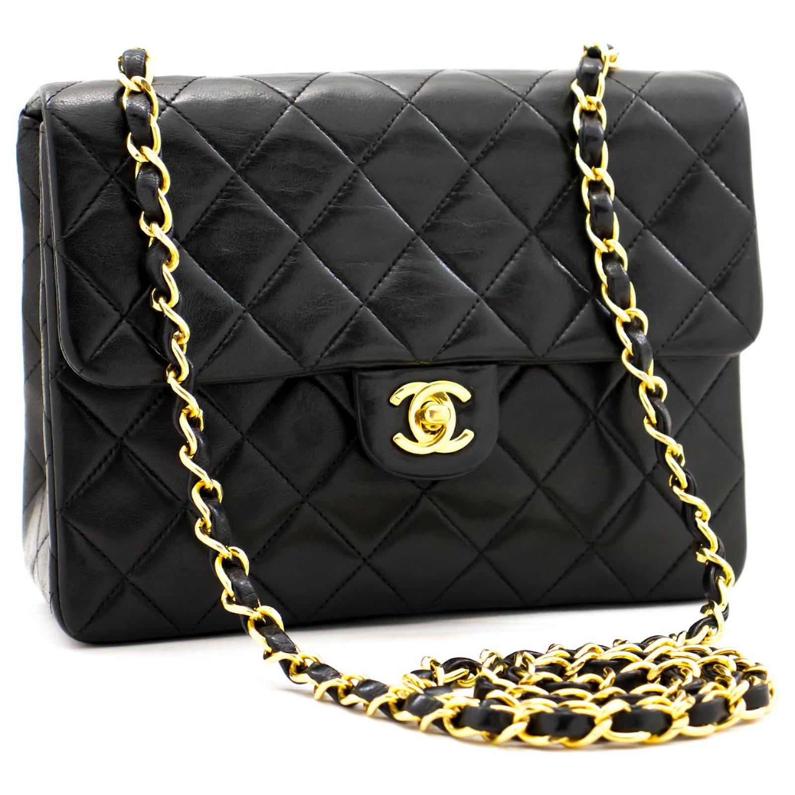 Borsa a tracolla a catena piccola quadrata CHANEL Mini nera Nero Pelle  ref.259912 - Joli Closet