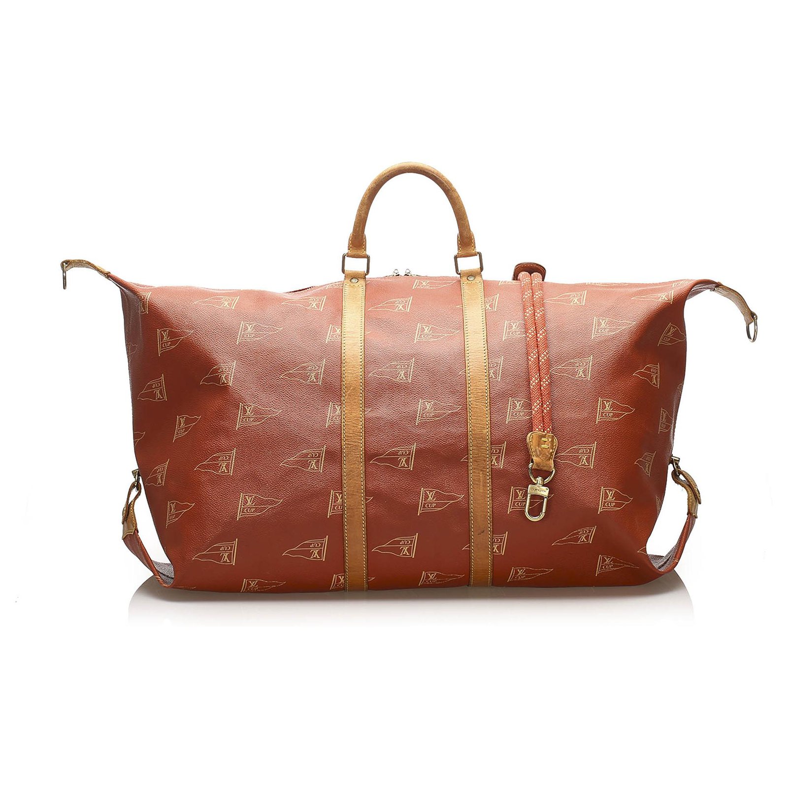 Louis Vuitton Pink 1995 LV Cup Travel Bag White Leather Plastic
