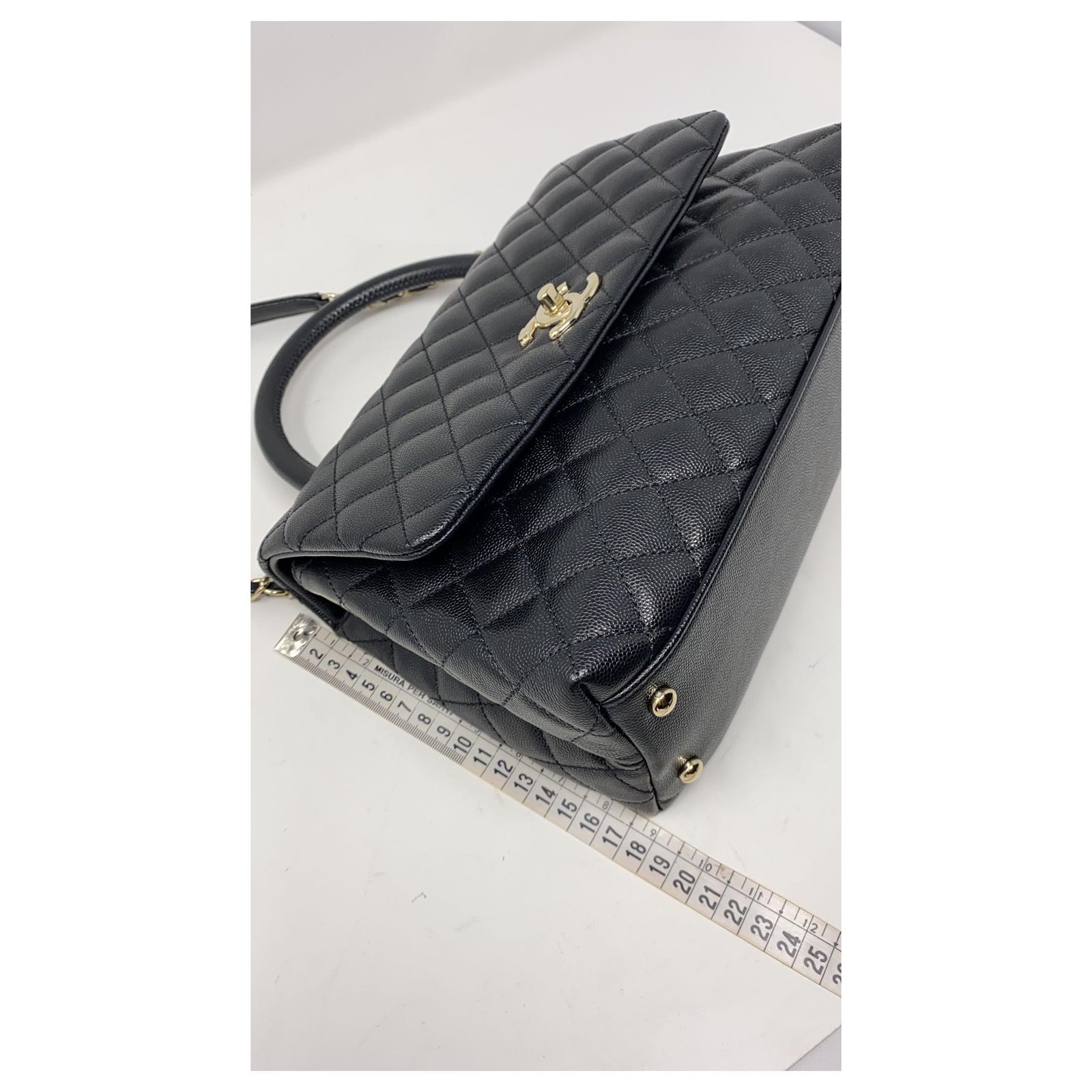chanel large flap bag with top handle leather