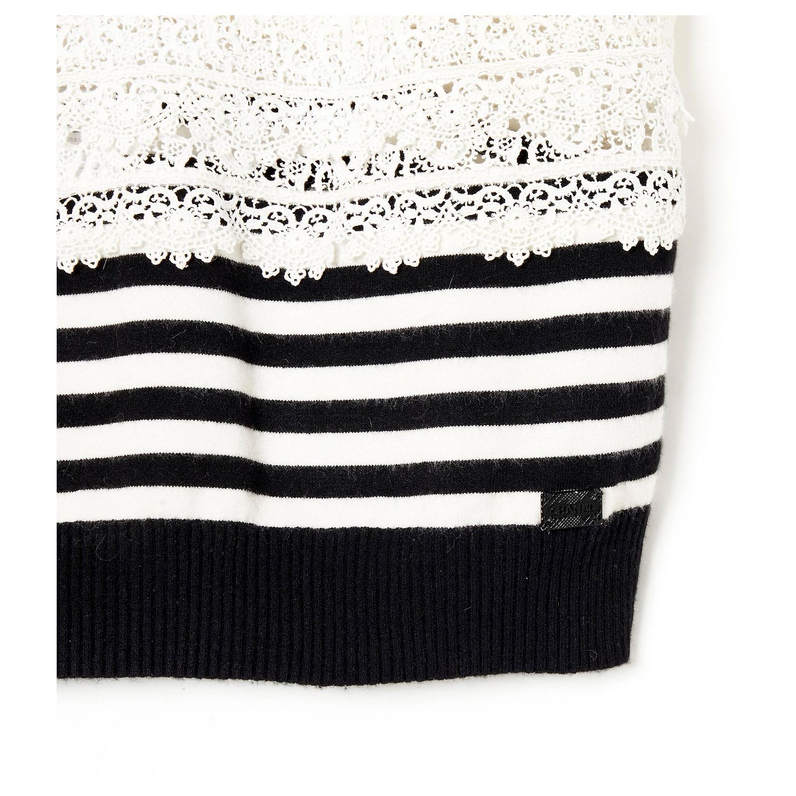 Crop Top Marinère Rayé Blanc Et Noir Primark Taille 34 - Occasion Très Bon état