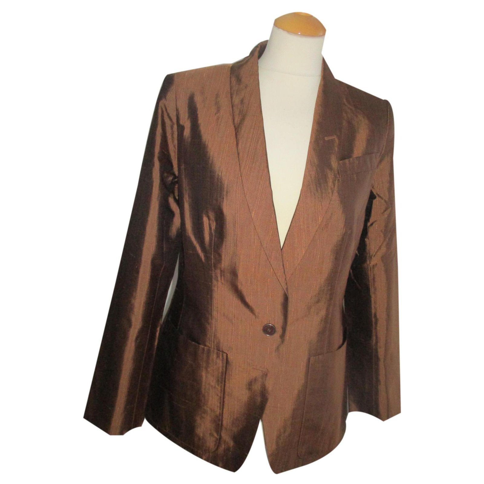 Hermès Jackets Dark brown Silk ref.262059 - Joli Closet