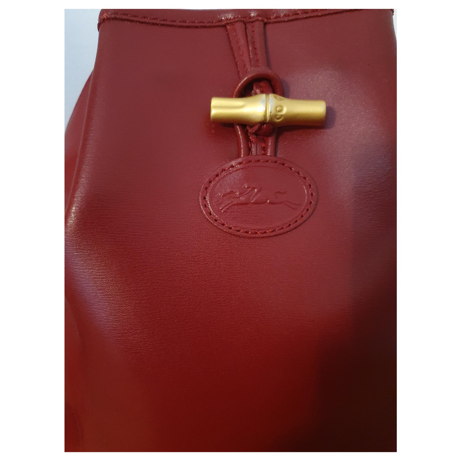 Longchamp Vintage Red Leather ref.262118 - Joli Closet