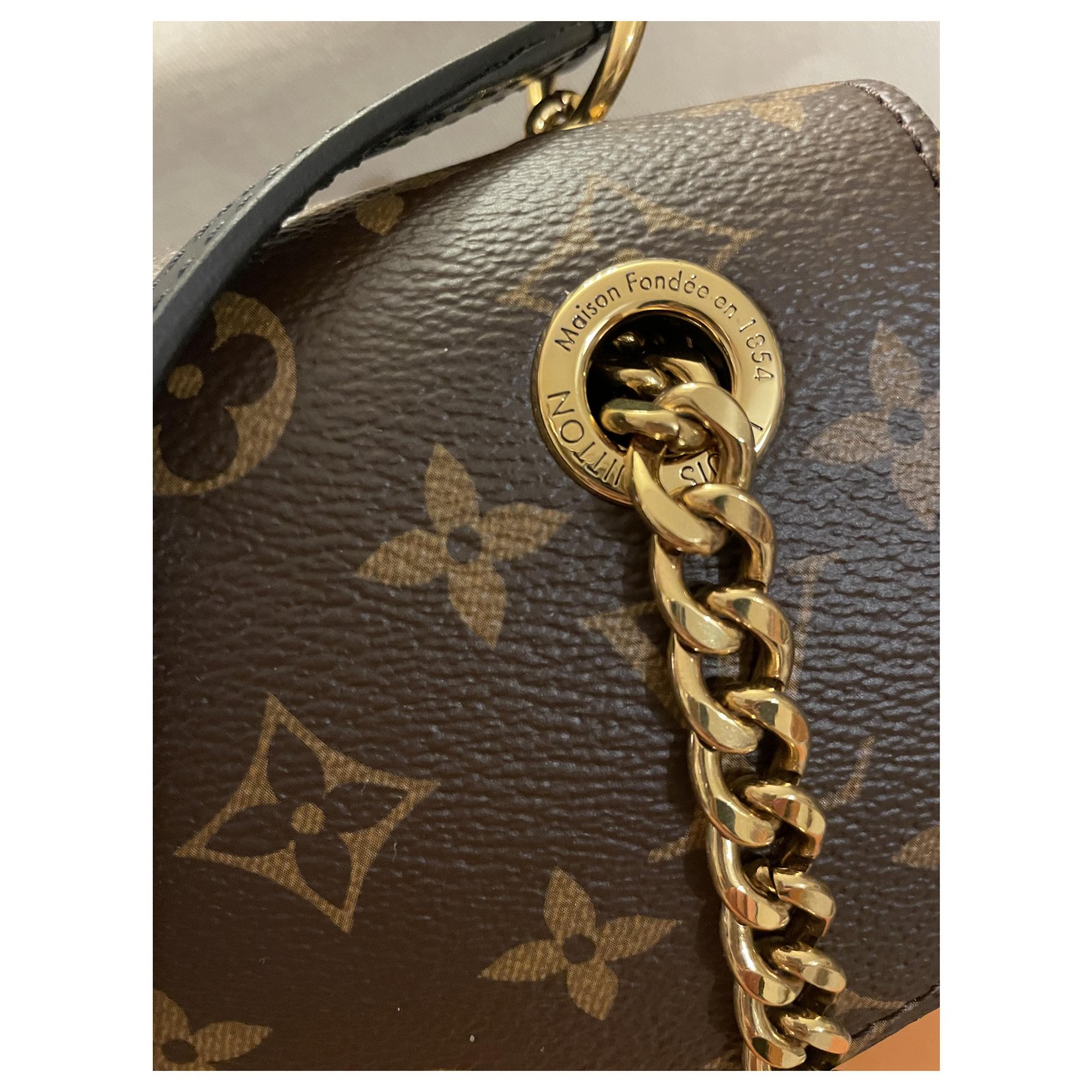 Louis Vuitton passy new chain bag New Brown Cloth ref.262290