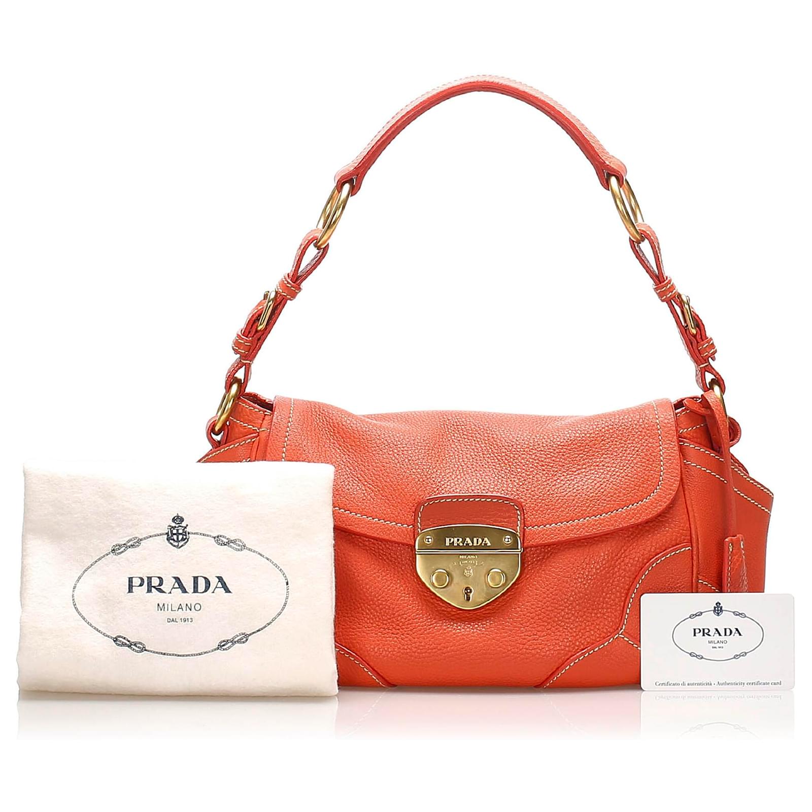 バッグ PRADA all leather sound lock hand bag Prada Sound Handbag 323755 | Collector Square