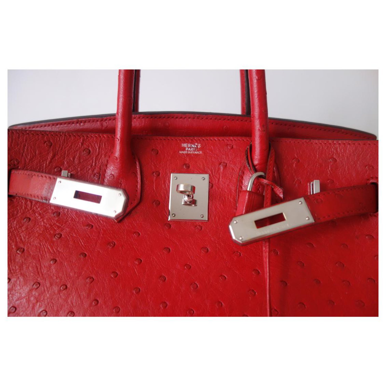 Hermès Birkin 30 ostrich Pink Exotic leather ref.47383 - Joli Closet