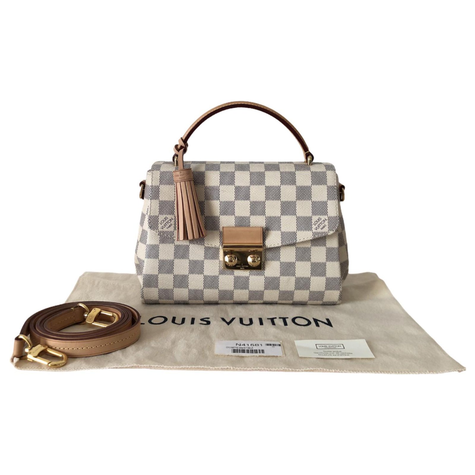 Louis Vuitton Croisette Damier Azur bag Cloth ref.262978 - Joli Closet
