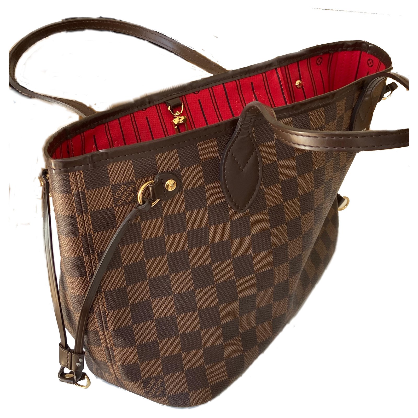 Louis Vuitton Neverfull PM Damier Ebene Dark brown Fur ref.263043