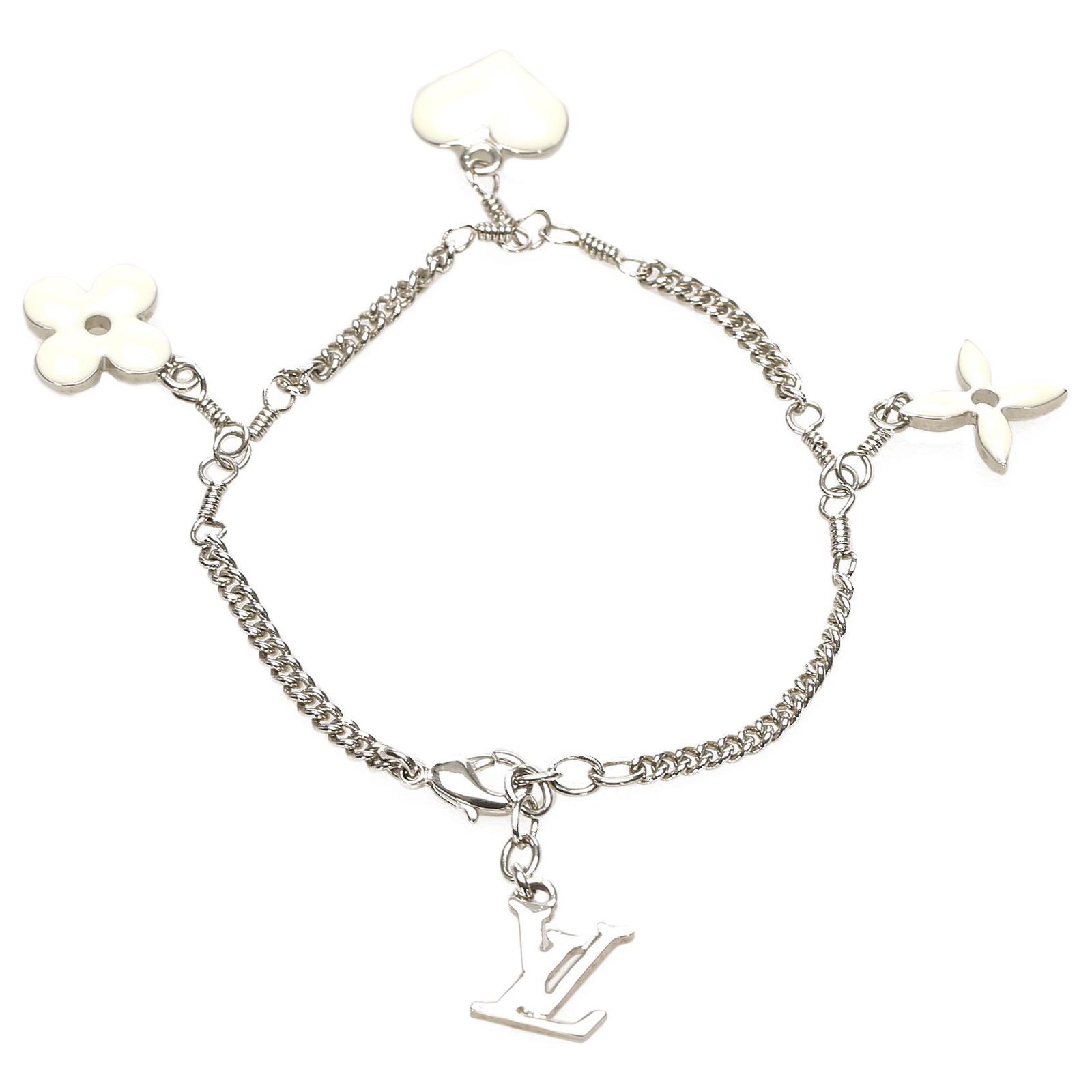 Louis Vuitton Silver Sweet Monogram Charm Bracelet Silvery White Metal  ref.263058 - Joli Closet
