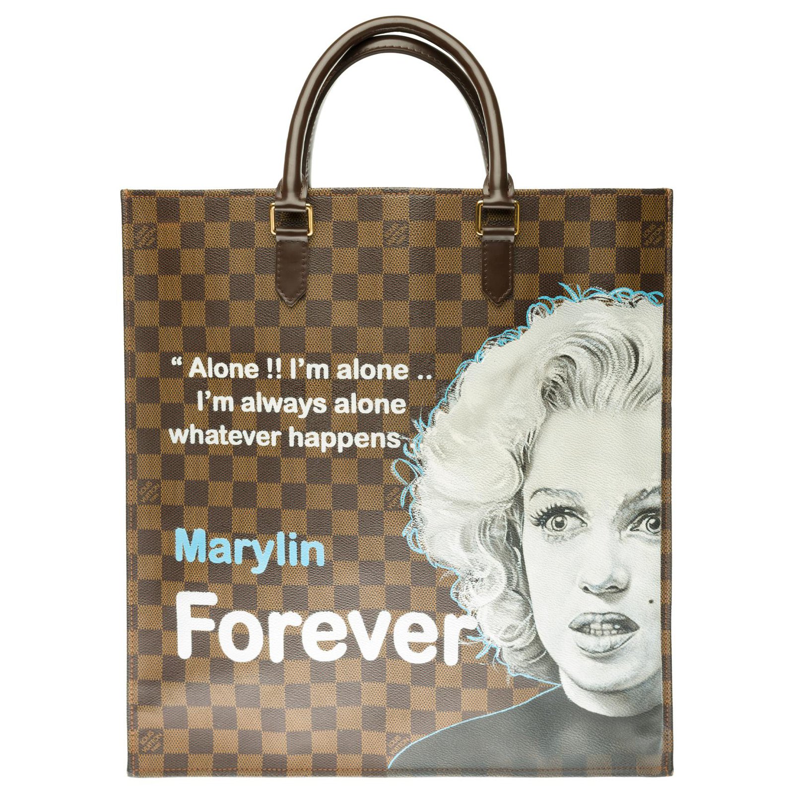 Splendid Louis Vuitton Neverfull MM bag in custom monogram canvas In Love  with Marilyn by the artist PatBo Brown Leather Cloth ref.242274 - Joli  Closet