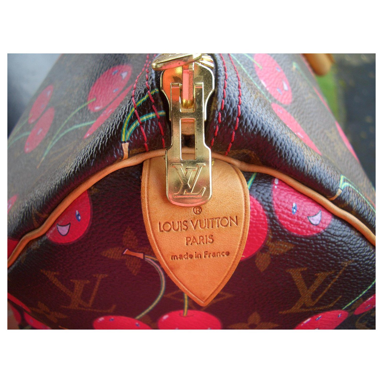 Louis Vuitton Keepall Murakami cherries Multiple colors Leather ref.263452  - Joli Closet