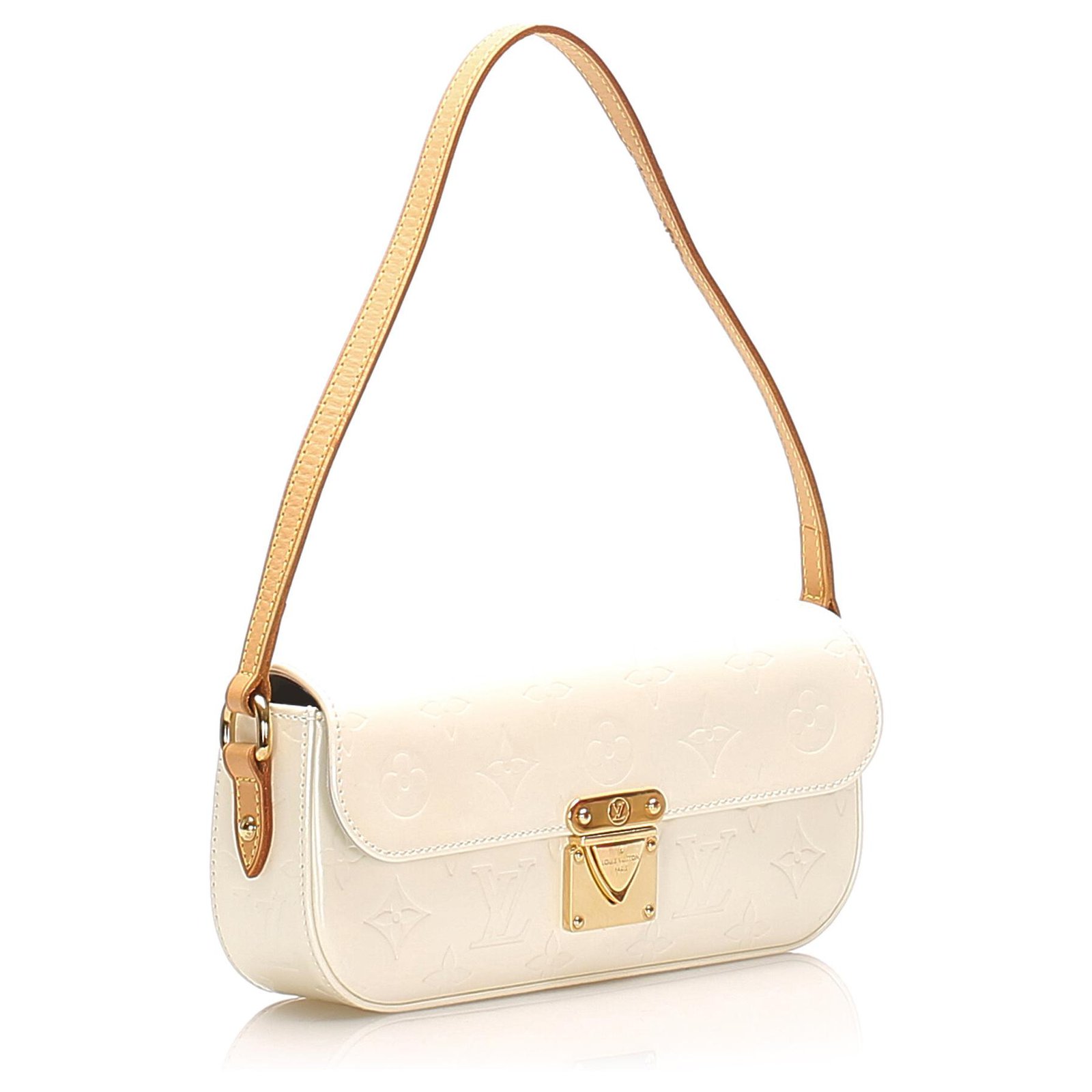 Buy Louis Vuitton Malibu Street Handbag Vernis Leather White 67408